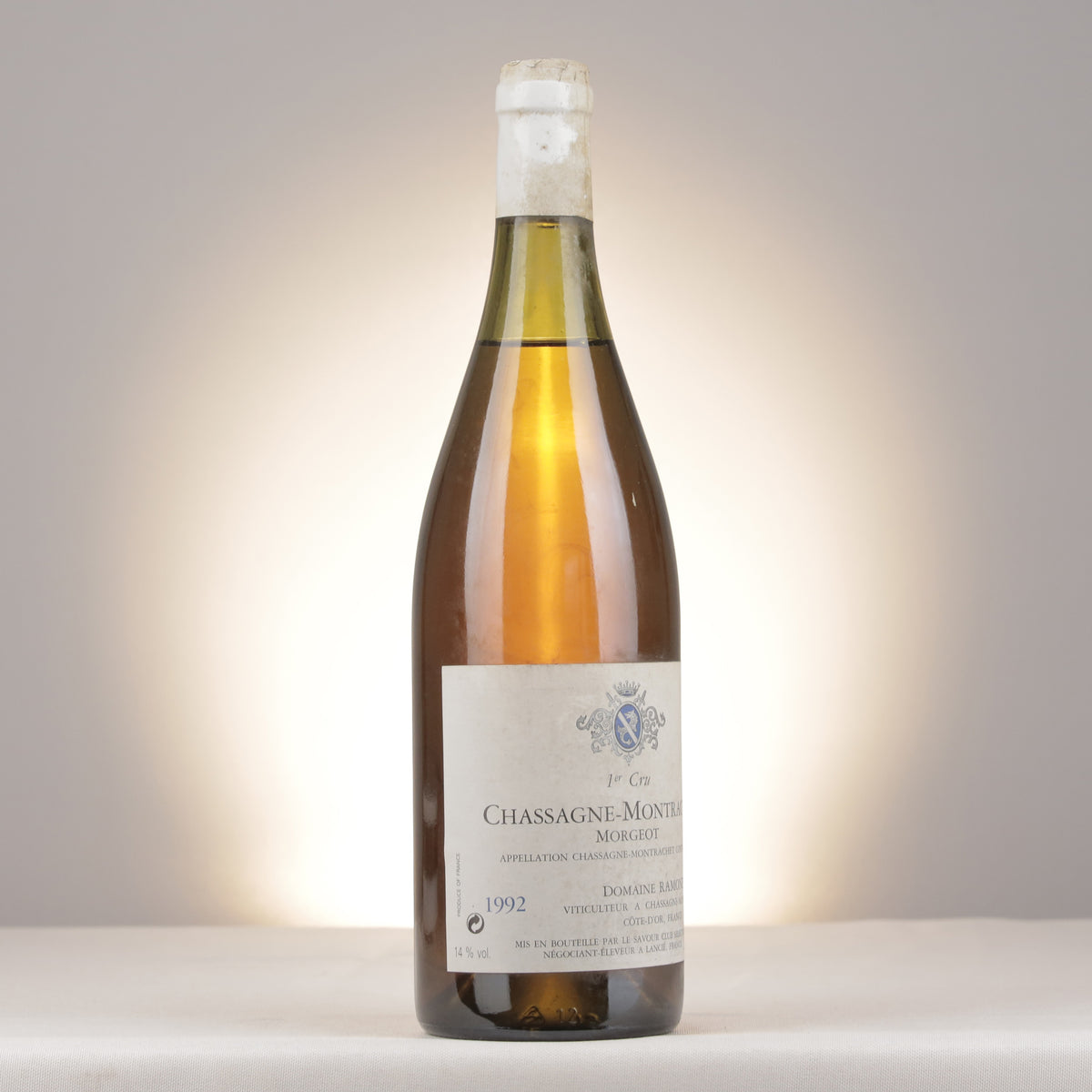 Jean-Claude Ramonet Chassagne-Montrachet 1er Cru "Morgeot" Blanc 1992 Bottle turned right