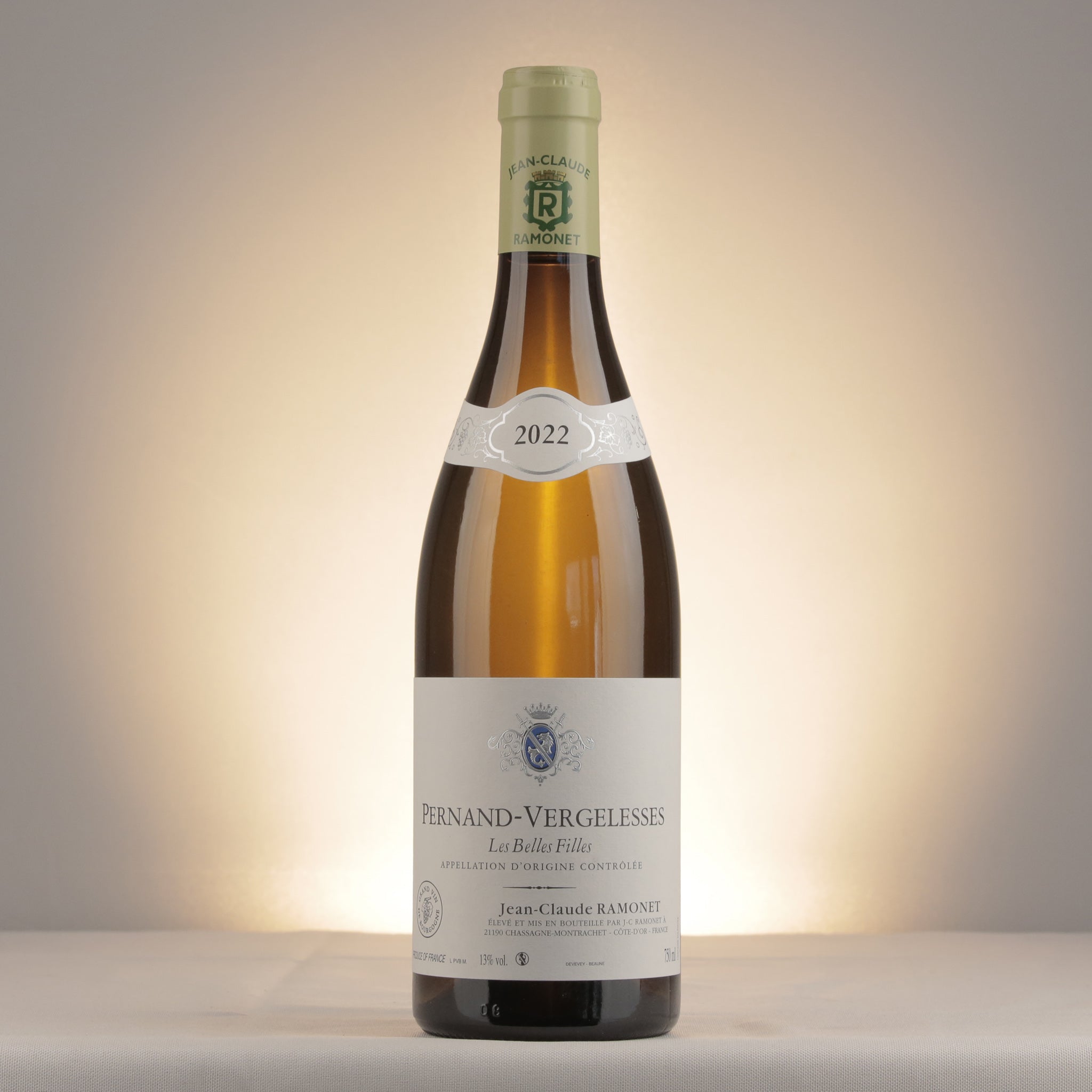 Jean-Claude Ramonet Pernand-Vergelesses Les Belles Filles Blanc 2022 Bottle front