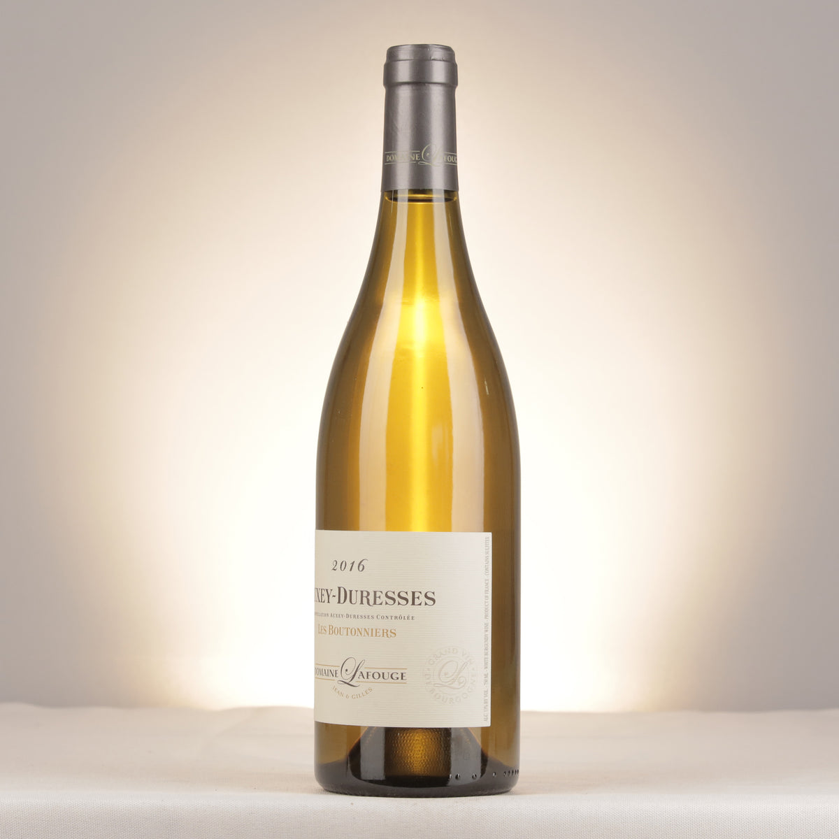 Domaine Jean & Gilles Lafouge Auxey-Duresses Les Boutonniers 2016 Bottle turned left