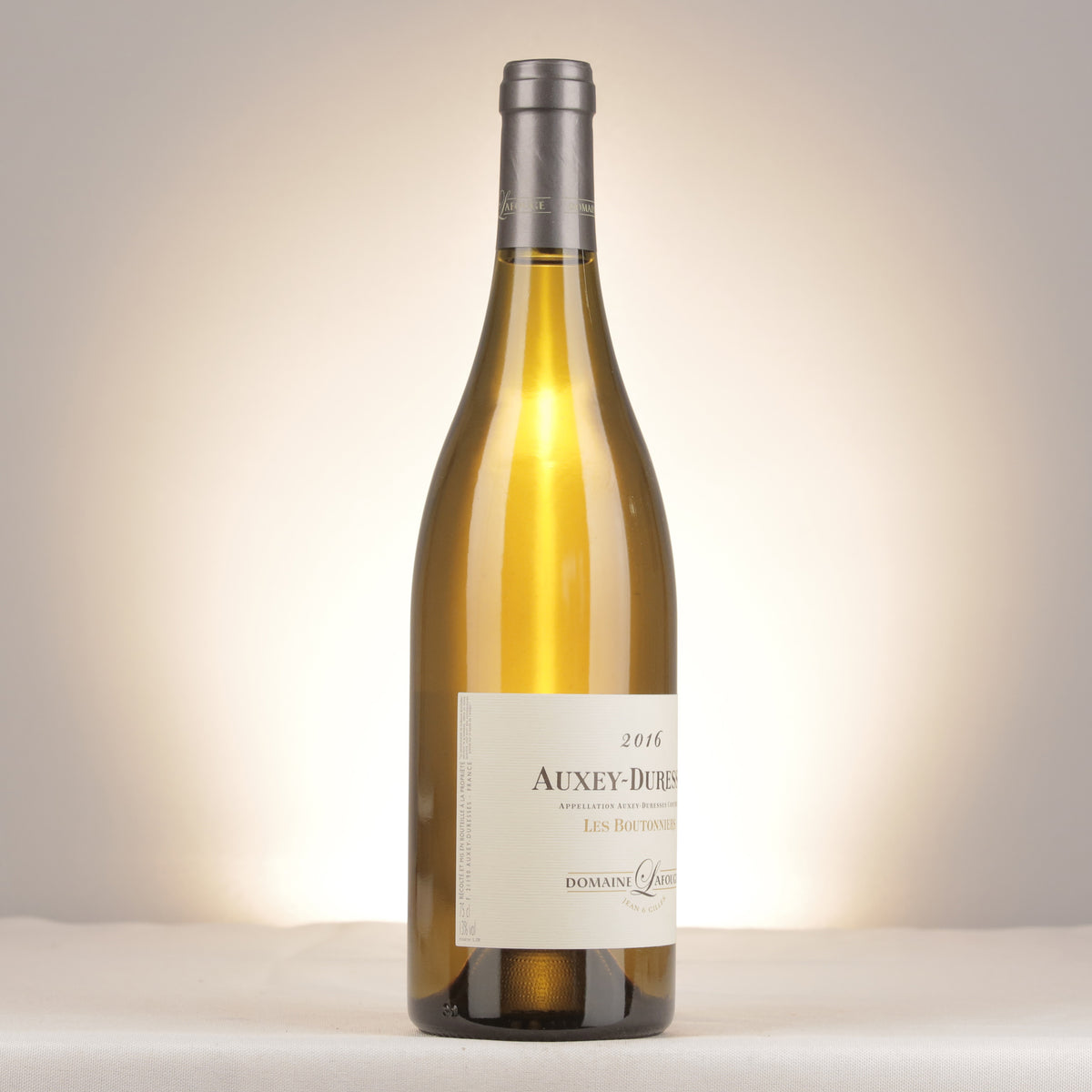 Domaine Jean & Gilles Lafouge Auxey-Duresses Les Boutonniers 2016 Bottle turned right