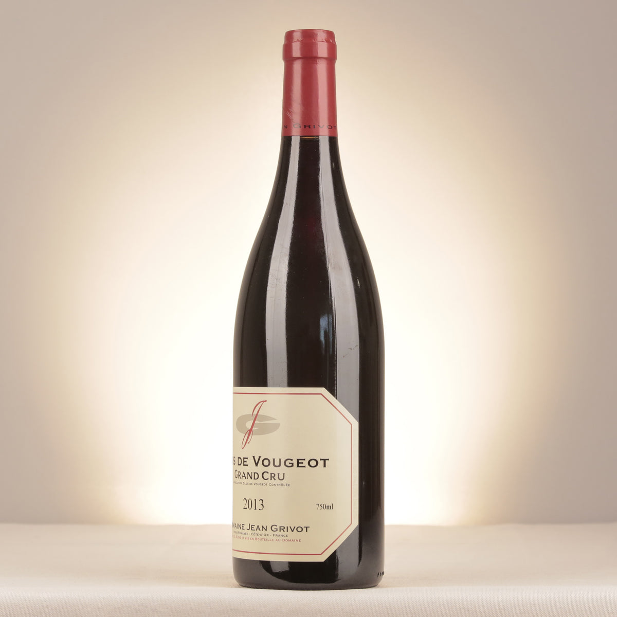 Jean Grivot Clos de Vougeot Grand Cru 2013 Bottle turned left