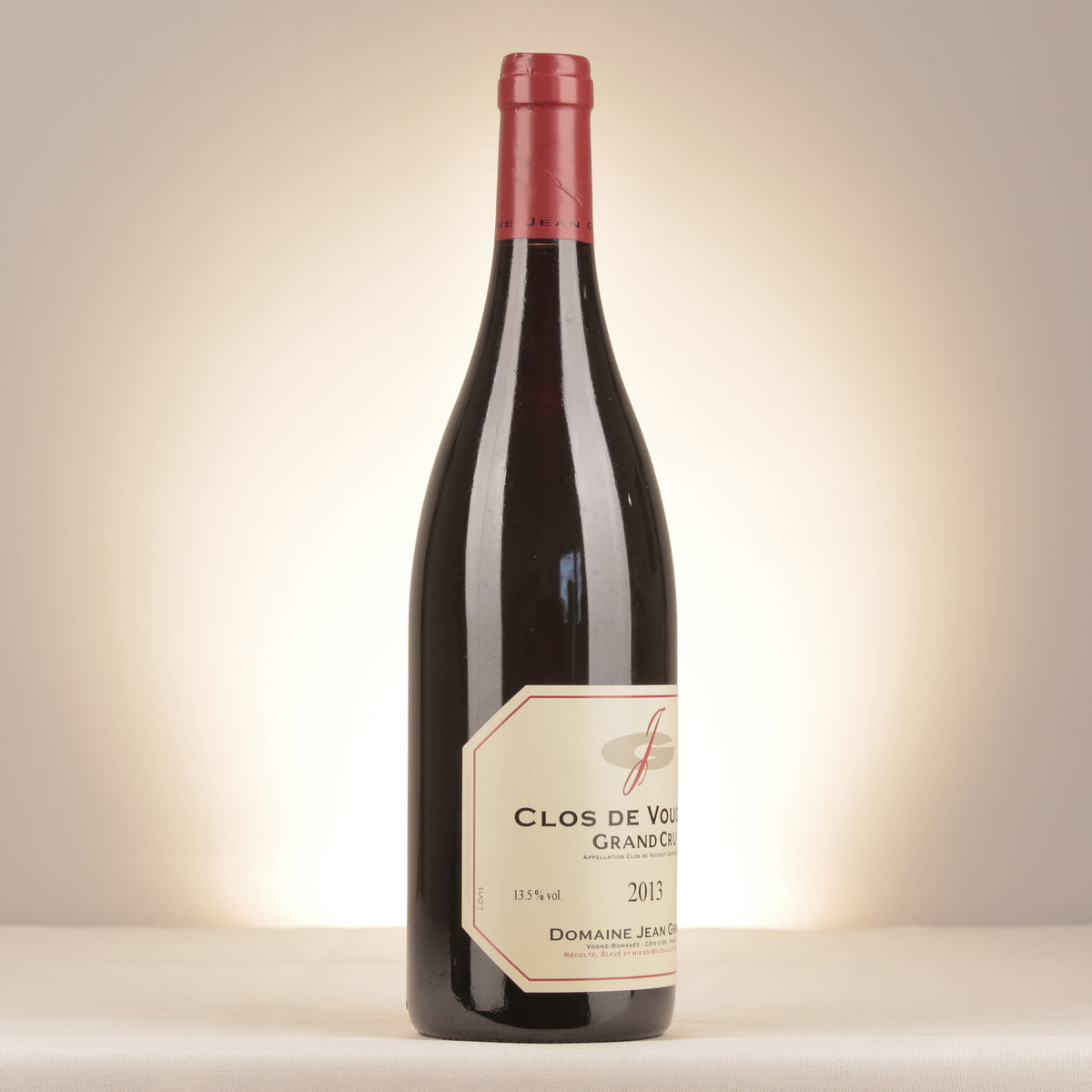 Jean Grivot Clos de Vougeot Grand Cru 2013 Bottle turned right