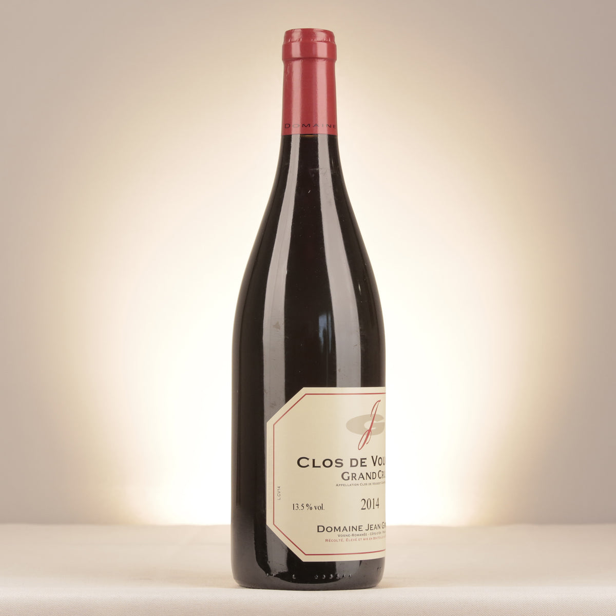 Jean Grivot Clos de Vougeot Grand Cru 2014 Bottle turned right