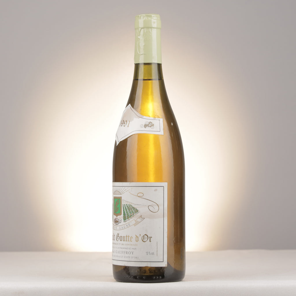 Jean-Paul Gauffroy Meursault 1er Cru Goutte d'Or 1991 Bottle turned left