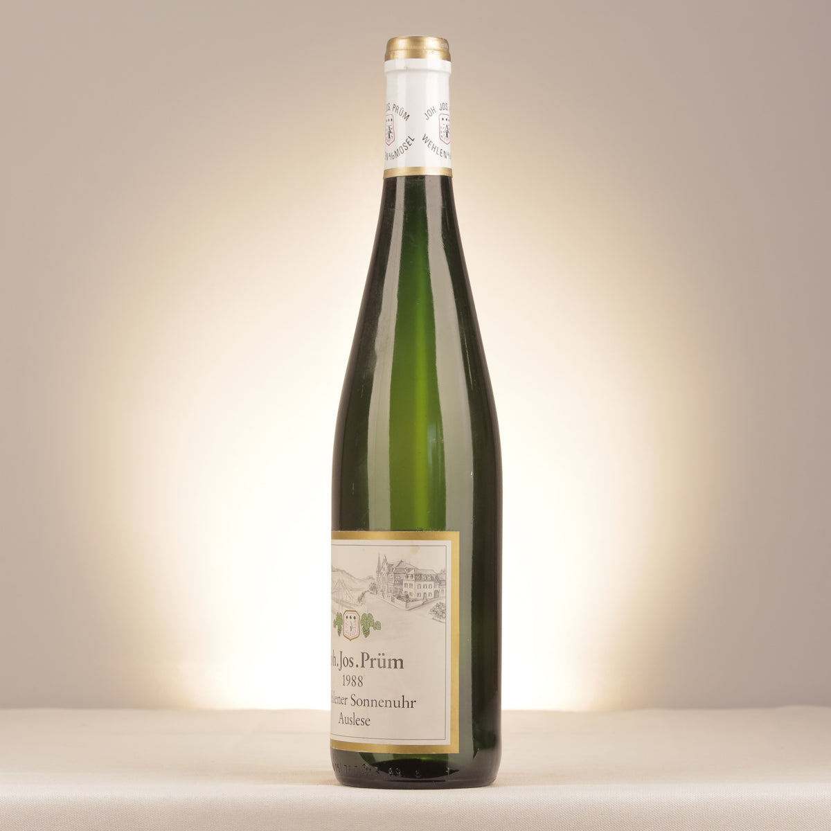 Joh. Jos. Prüm Wehlener Sonnenuhr Riesling Auslese Mosel 1988 Bottle turned left