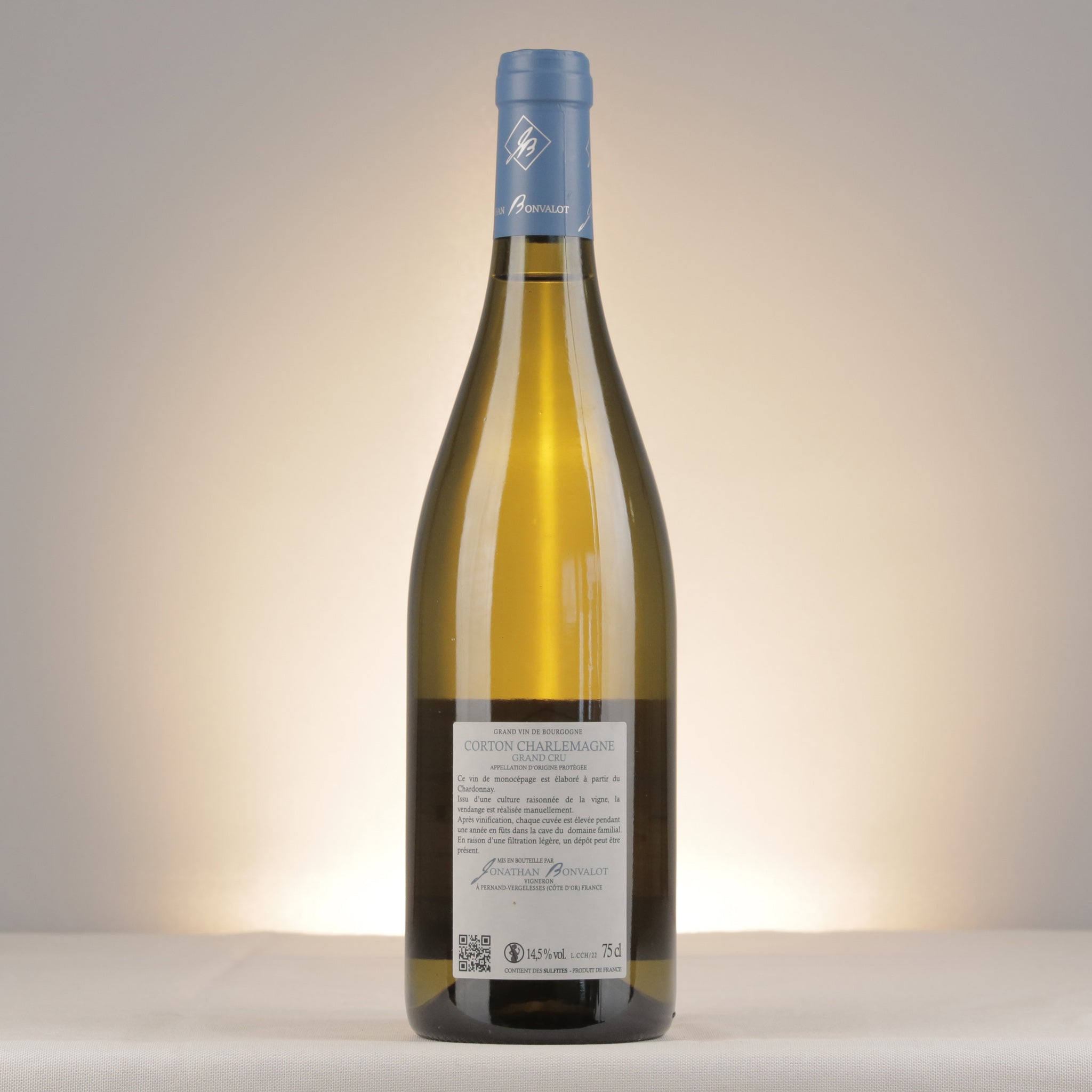 Jonathan Bonvalot Corton-Charlemagne 2022 Bottle back