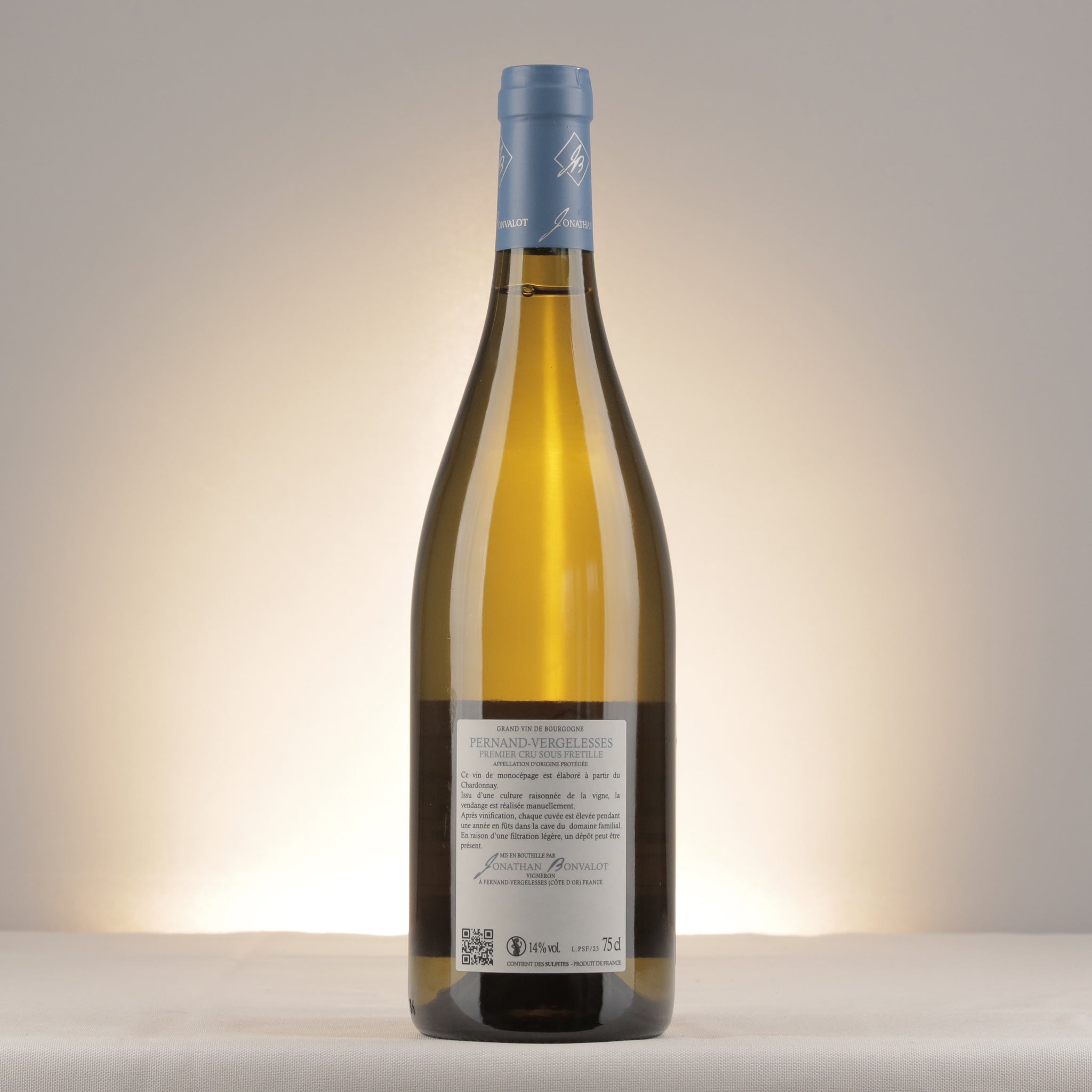 Jonathan Bonvalot Pernand-Vergelesses Sous Frétille 2023 Bottle back