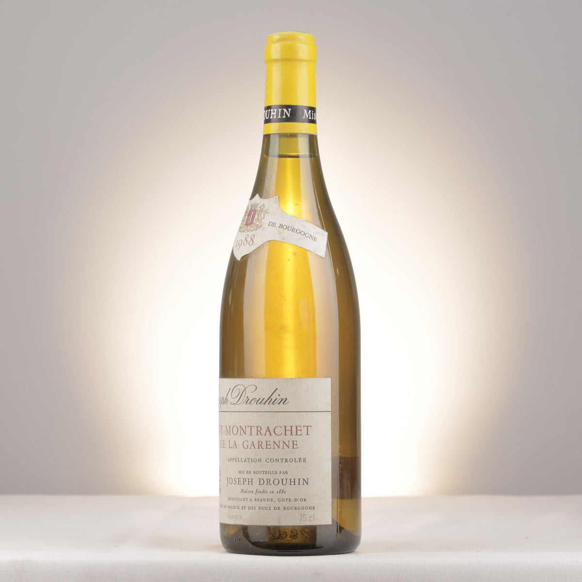 Joseph Drouhin Puligny-Montrachet 1er Cru La Garenne 1988 Bottle turned left