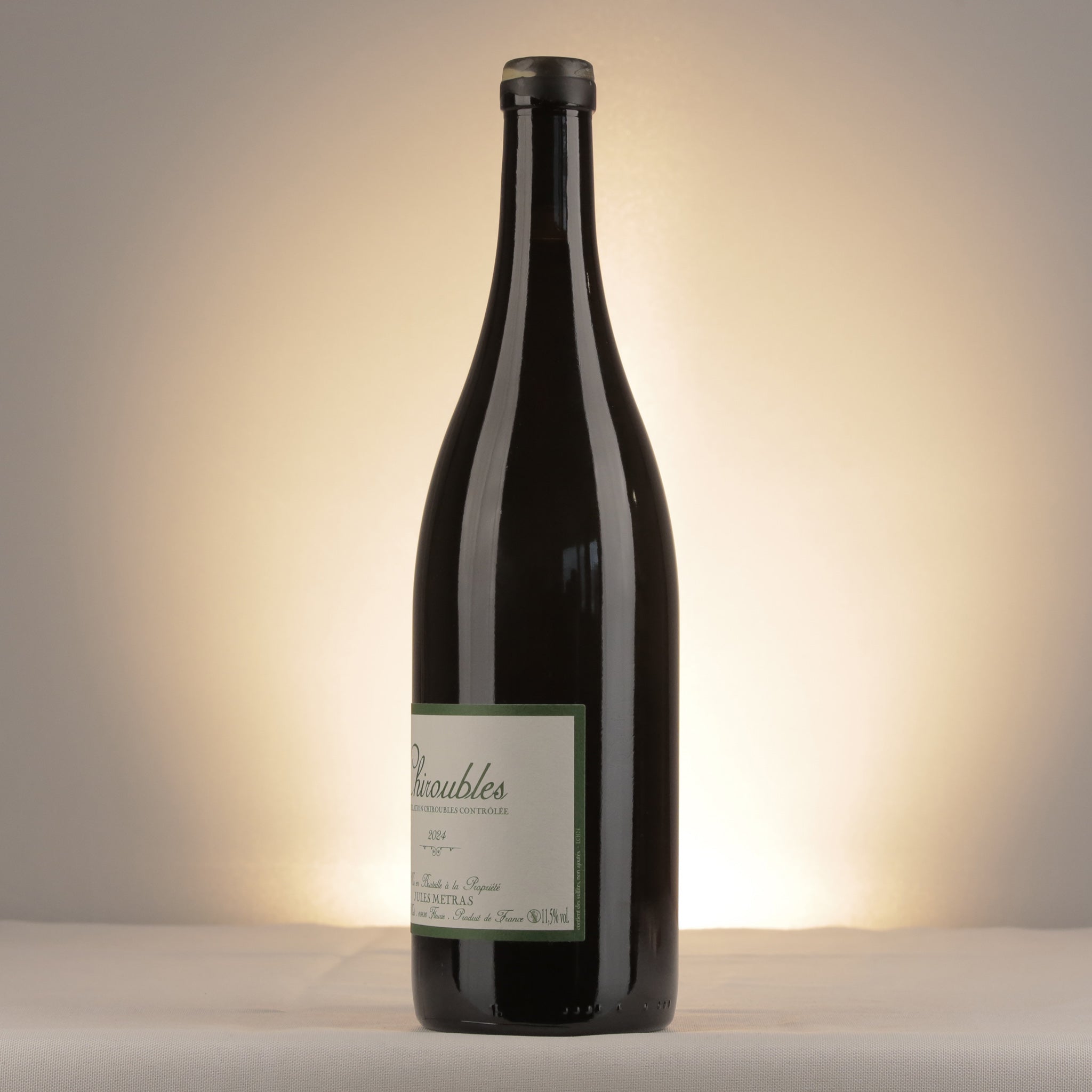 Jules Métras Chiroubles 2024 Bottle detail