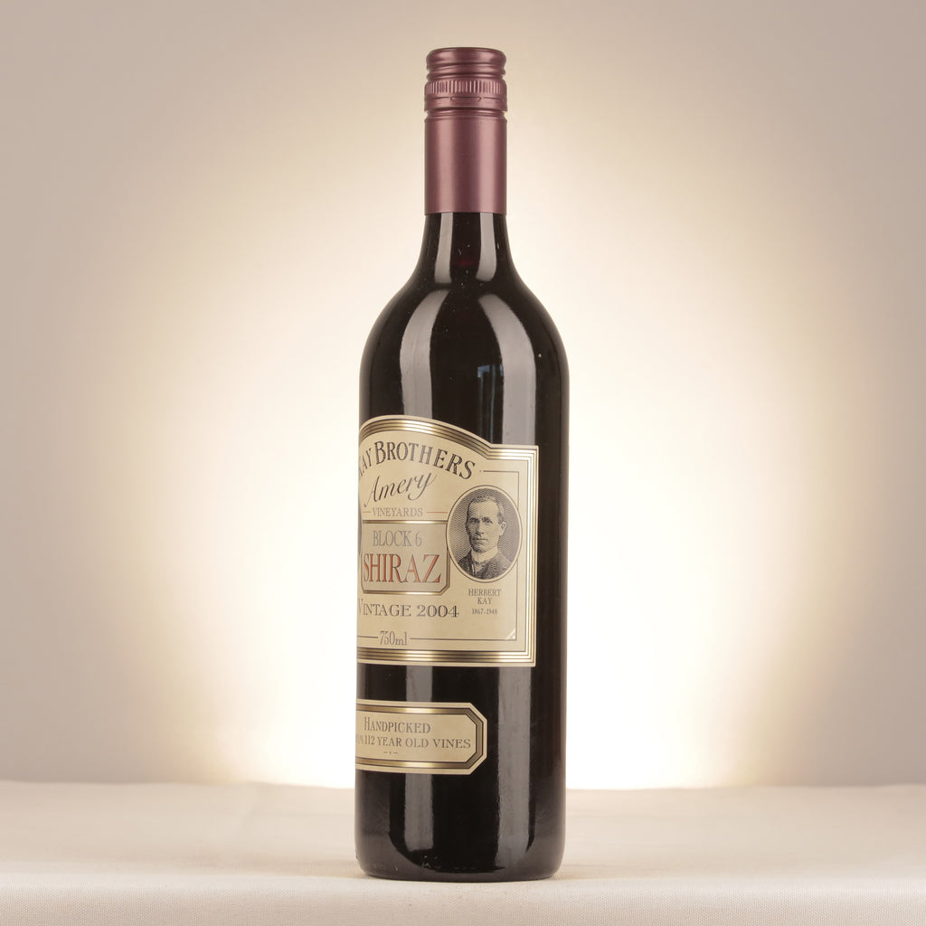 Kay Brothers Amery Vineyards Block 6 Shiraz McLaren Vale 2004 Bottle turned left