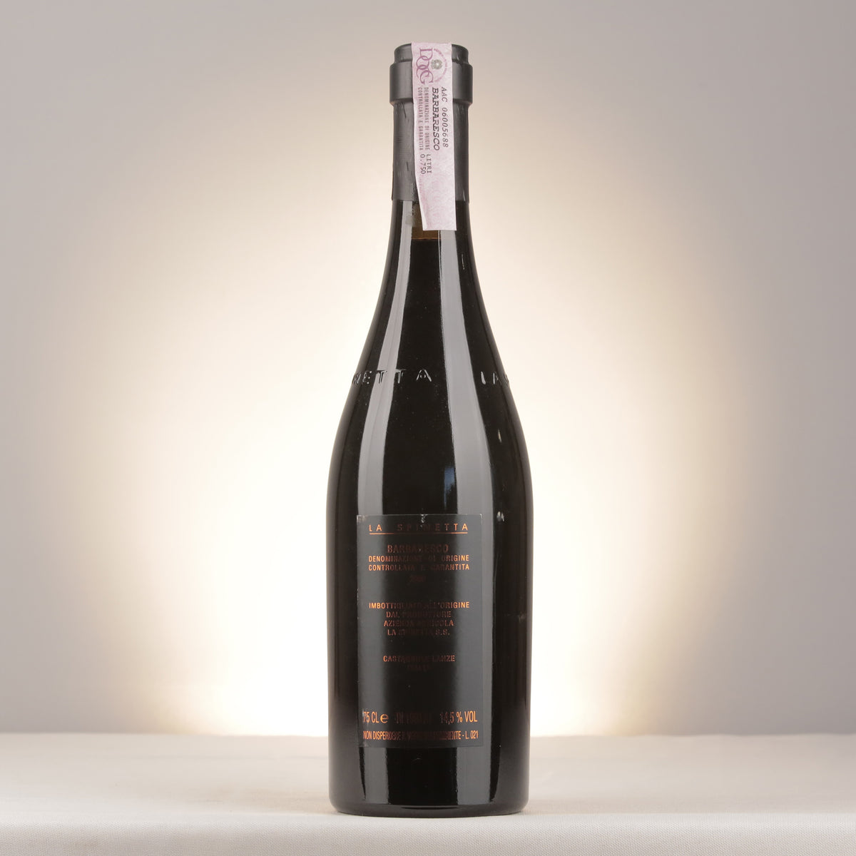 La Spinetta Barbaresco Starderi Vürsù 2000 Bottle back
