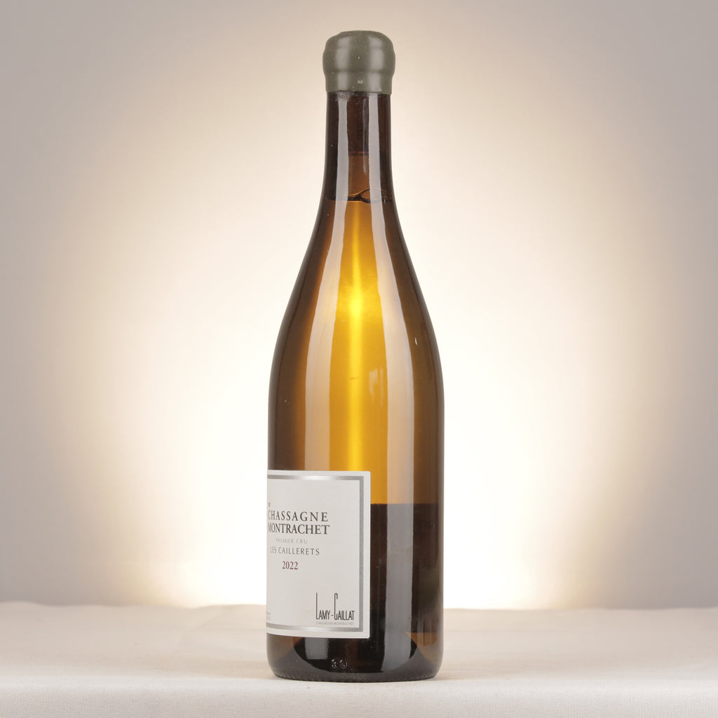 Domaine Lamy-Caillat Chassagne-Montrachet 1er Cru Les Caillerets 2022 Bottle turned left