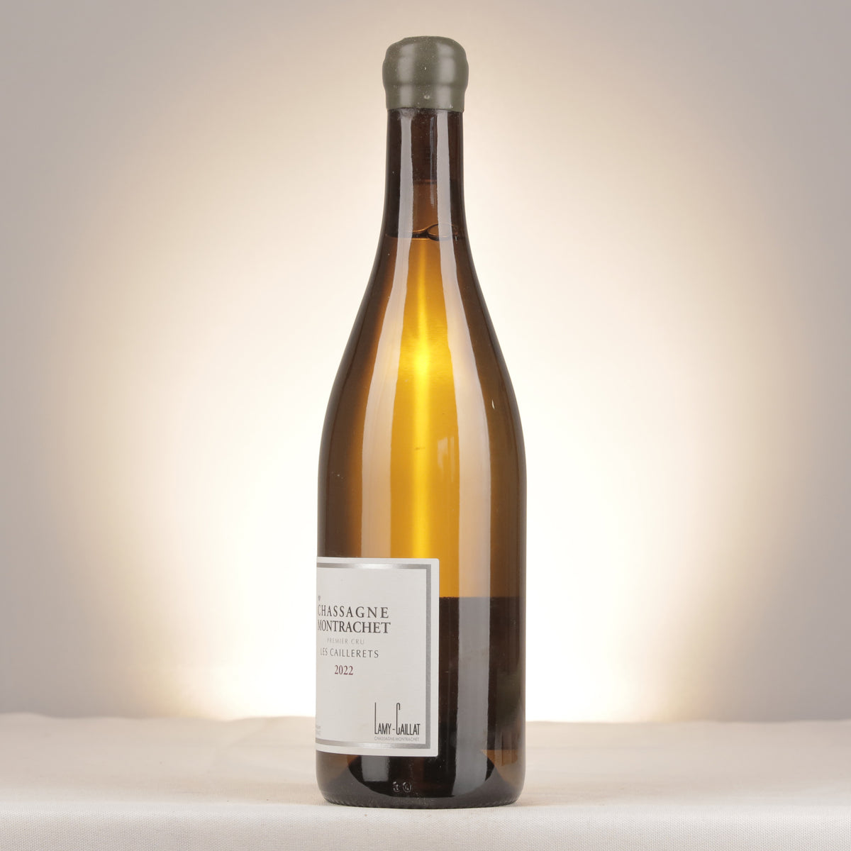 Domaine Lamy-Caillat Chassagne-Montrachet 1er Cru Les Caillerets 2022 Bottle turned left