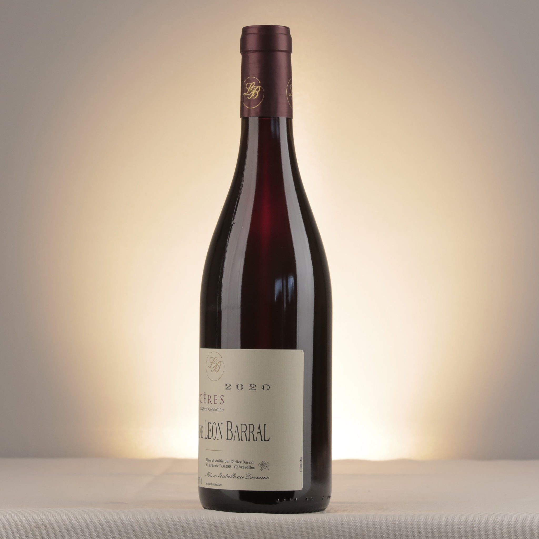 Domaine Léon Barral Rouge Faugères 2020 Bottle detail