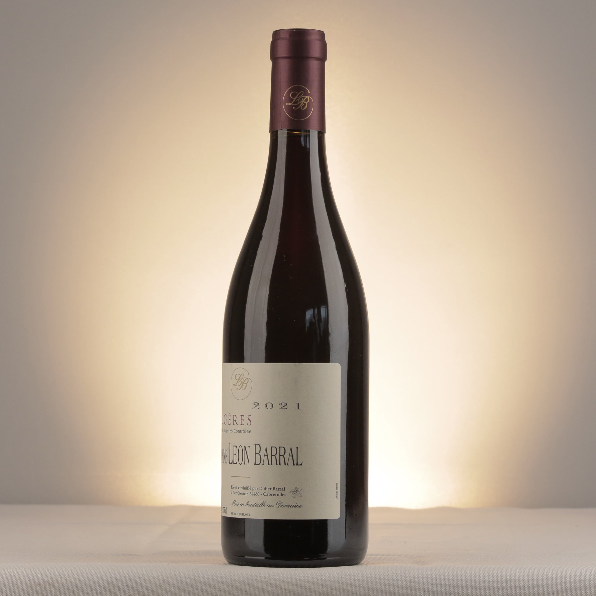 Domaine Léon Barral Rouge Faugères 2021 Bottle detail
