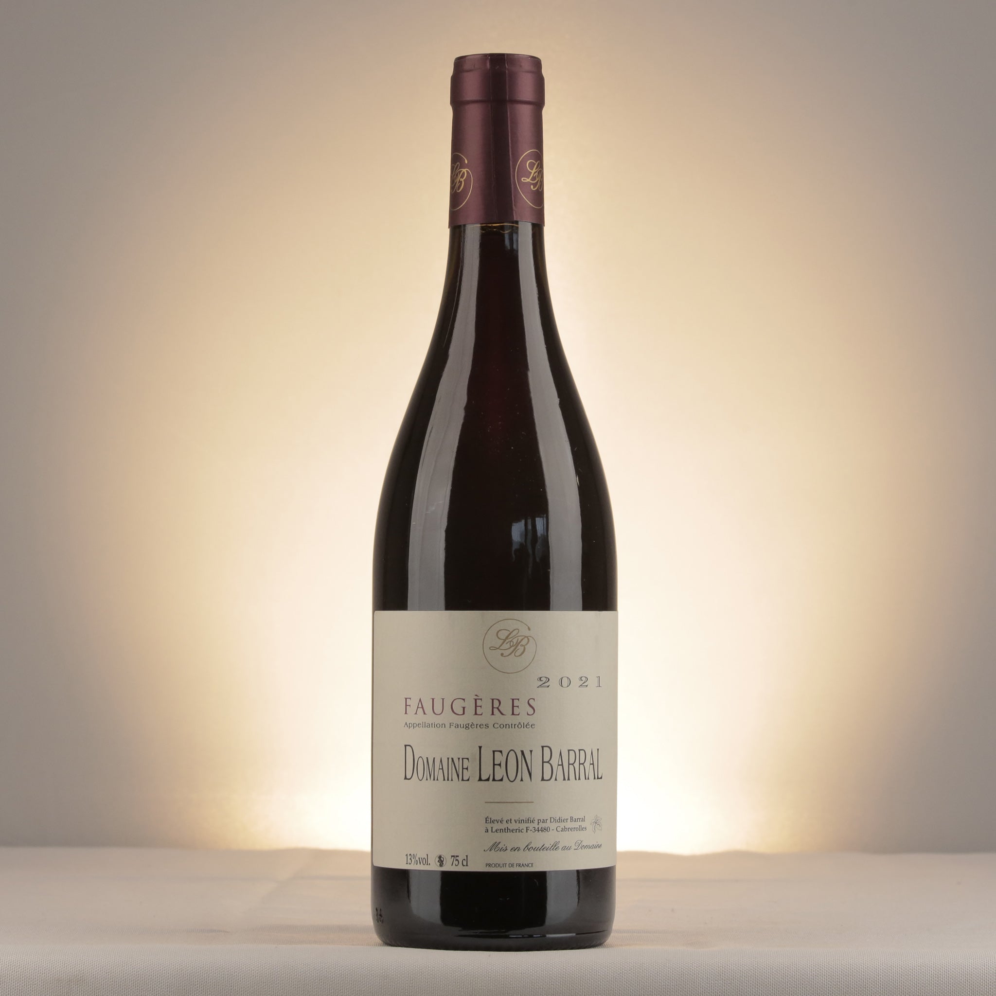Domaine Léon Barral Rouge Faugères 2021 Bottle front