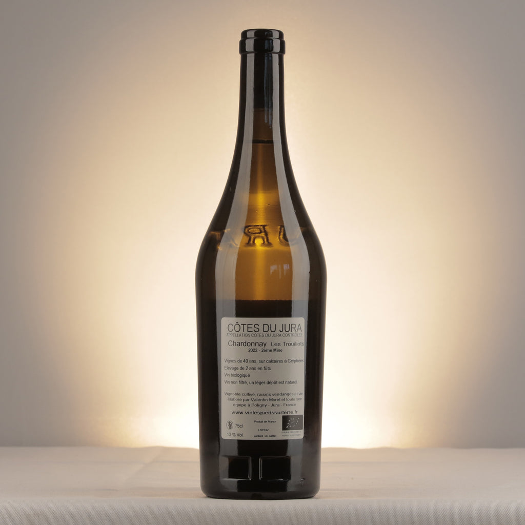 Les Pieds sur Terre Côtes du Jura  Les Trouillots Chardonnay 2022 Bottle back
