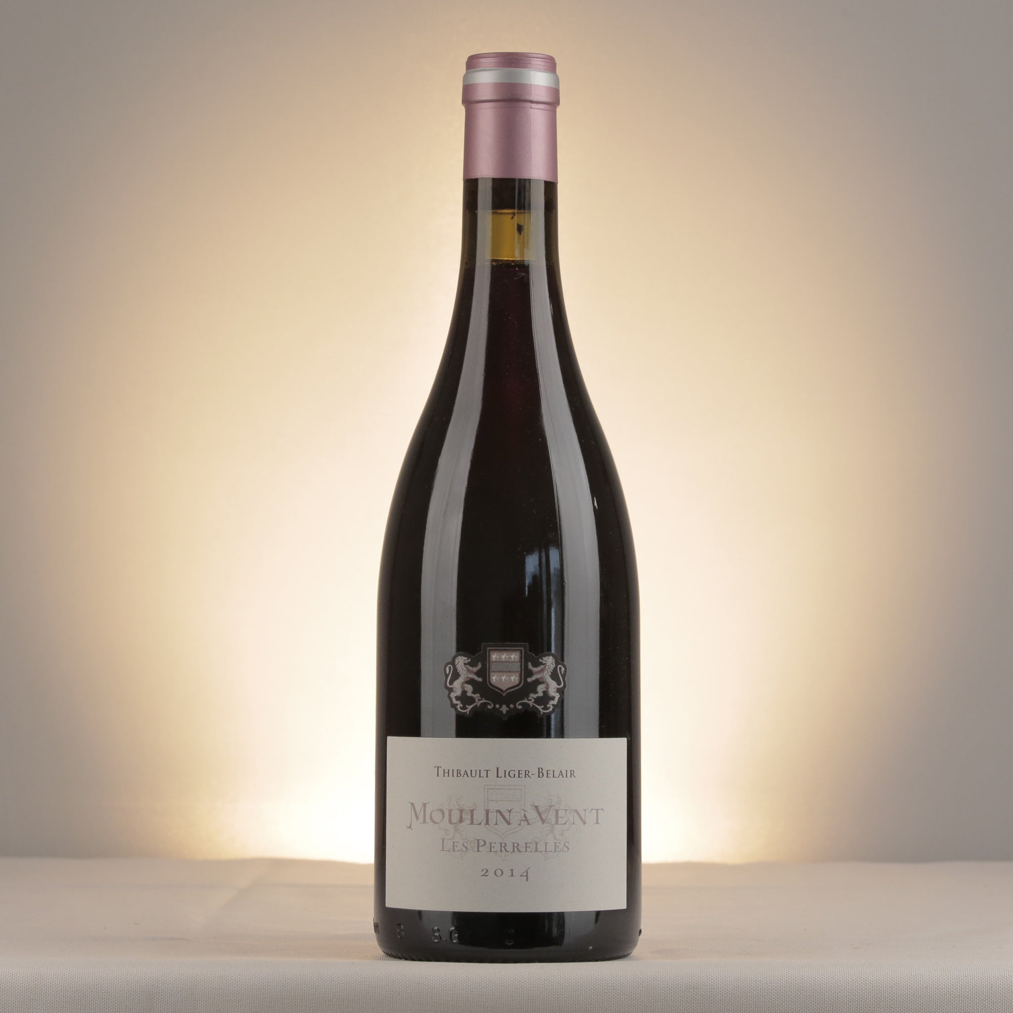 Thibault Liger-Belair Moulin-à-Vent Les Perrelles 2014 Bottle front