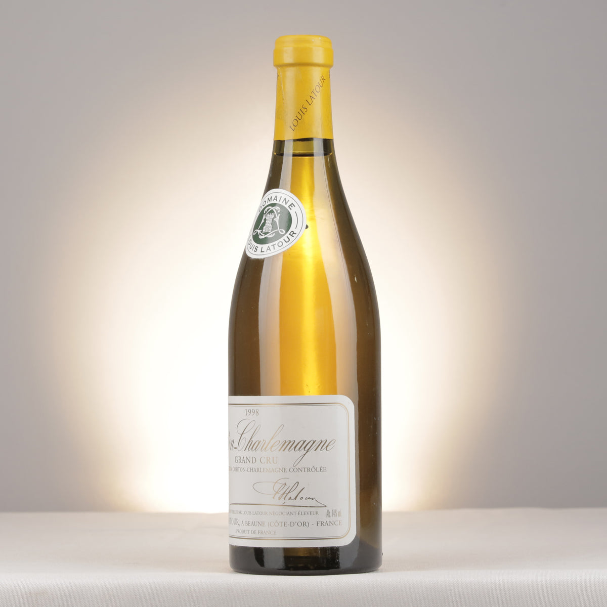 Louis Latour Corton-Charlemagne Grand Cru 1998 Bottle turned left