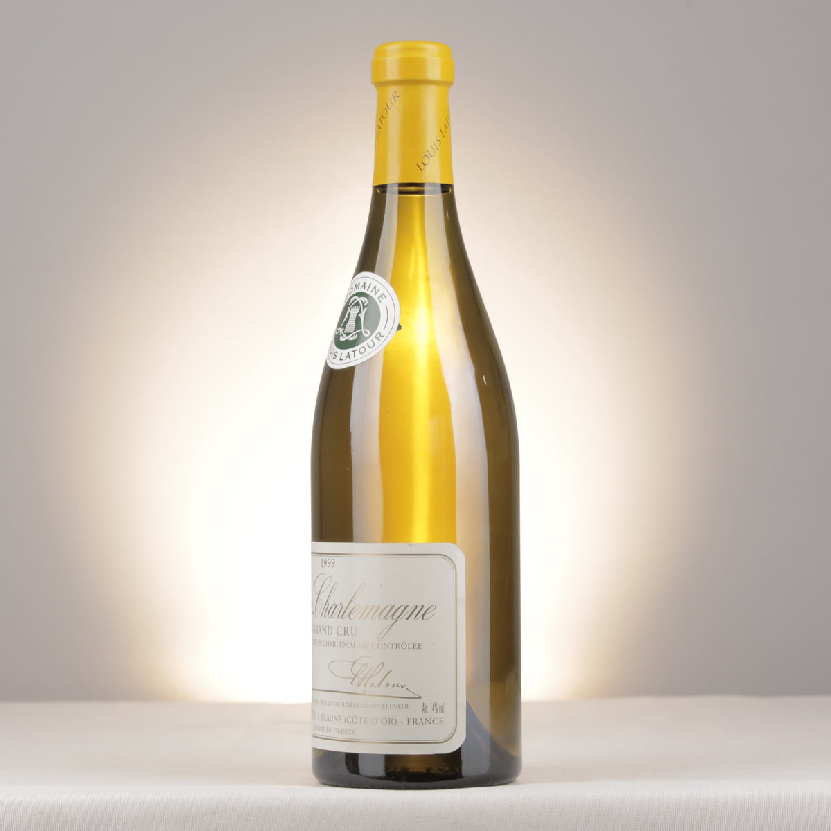 Louis Latour Corton-Charlemagne Grand Cru 1999 Bottle turned left