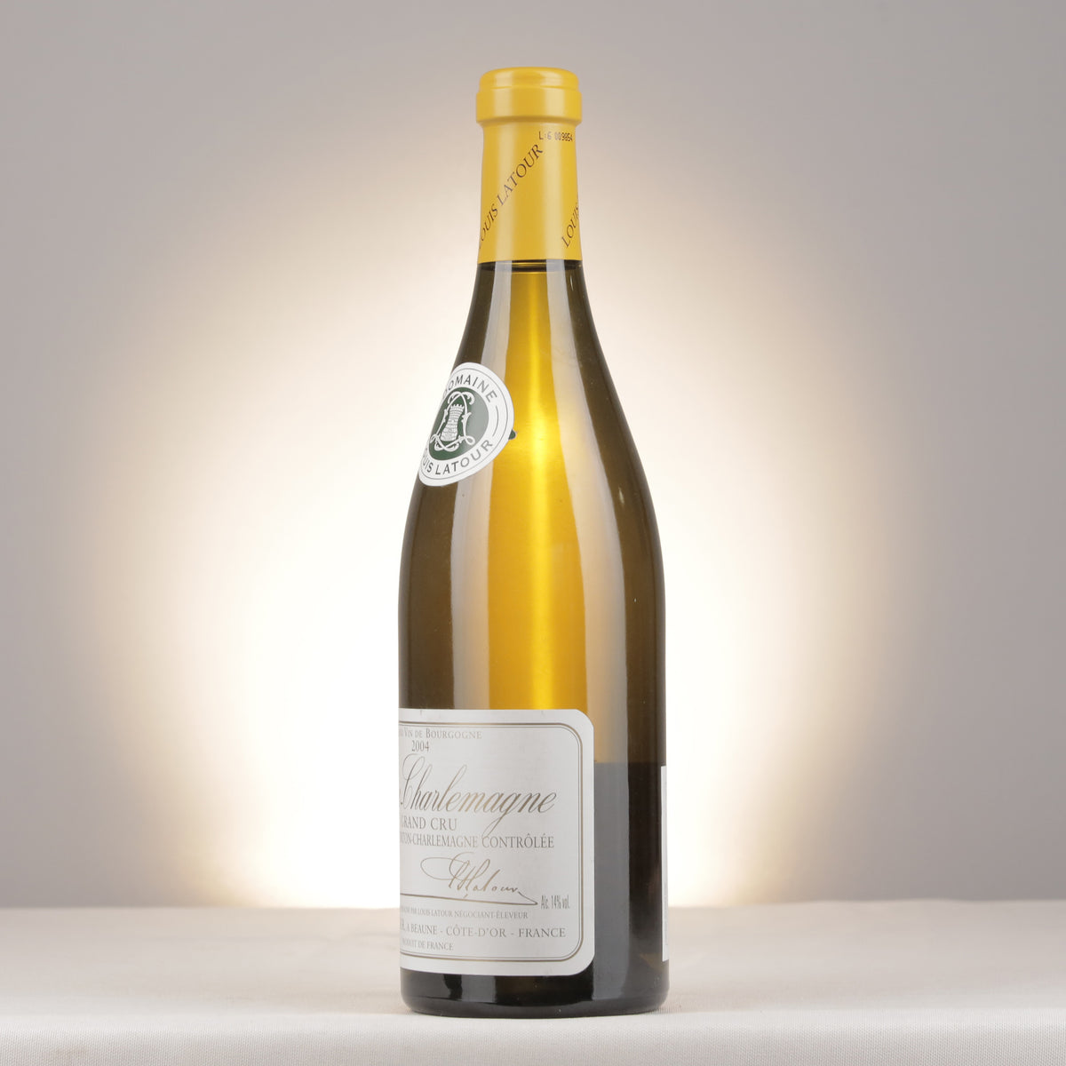 Louis Latour Corton-Charlemagne Grand Cru 2004 Bottle turned left