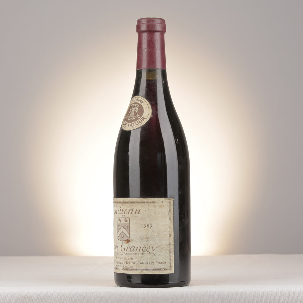 Louis Latour Corton Grand Cru Château Corton Grancey 1989 Bottle turned left