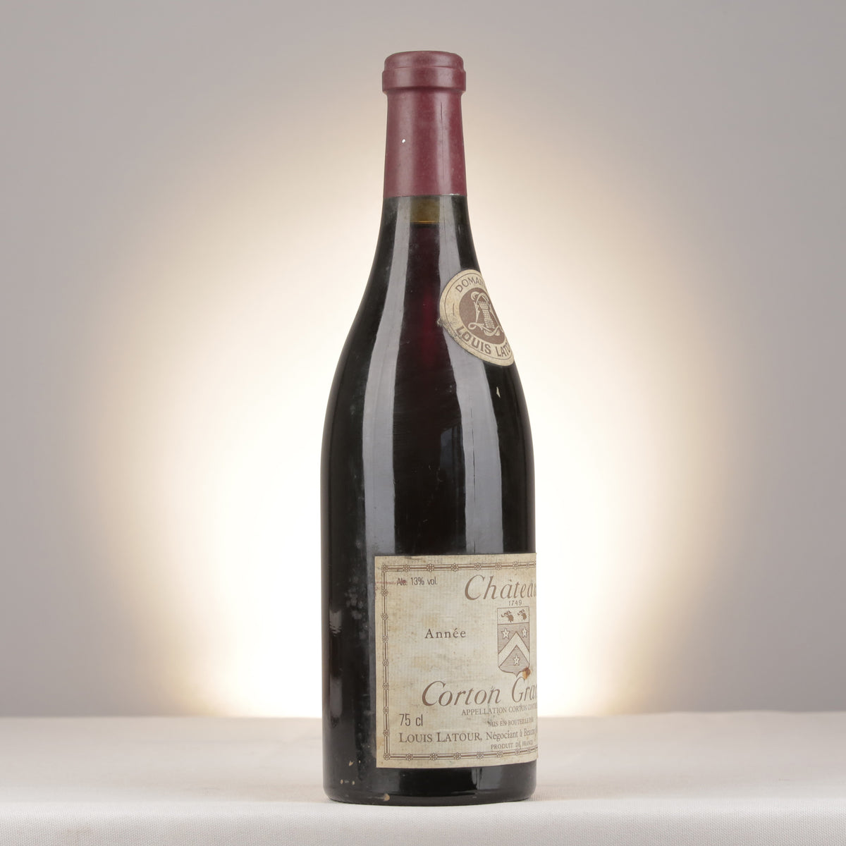 Louis Latour Corton Grand Cru Château Corton Grancey 1989 Bottle turned right