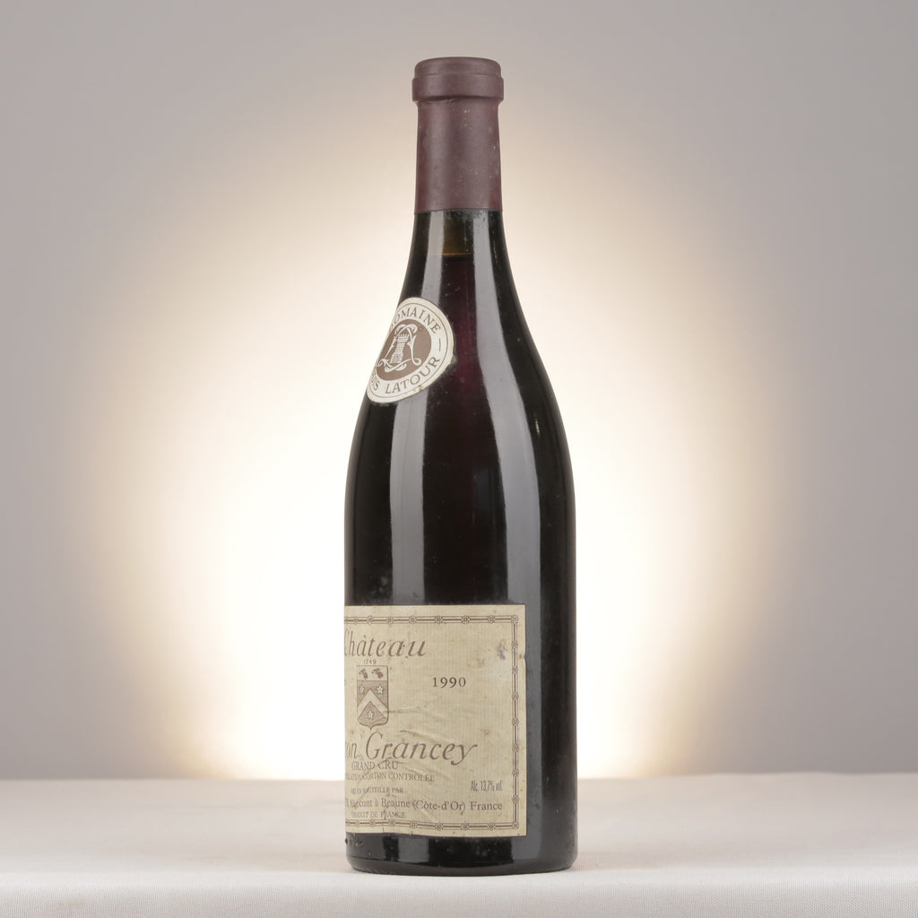 Louis Latour Corton Grand Cru Château Corton Grancey 1990 Bottle turned left