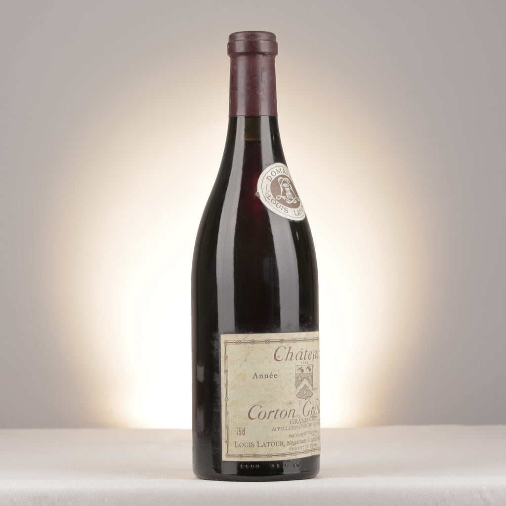 Louis Latour Corton Grand Cru Château Corton Grancey 1990 Bottle turned right