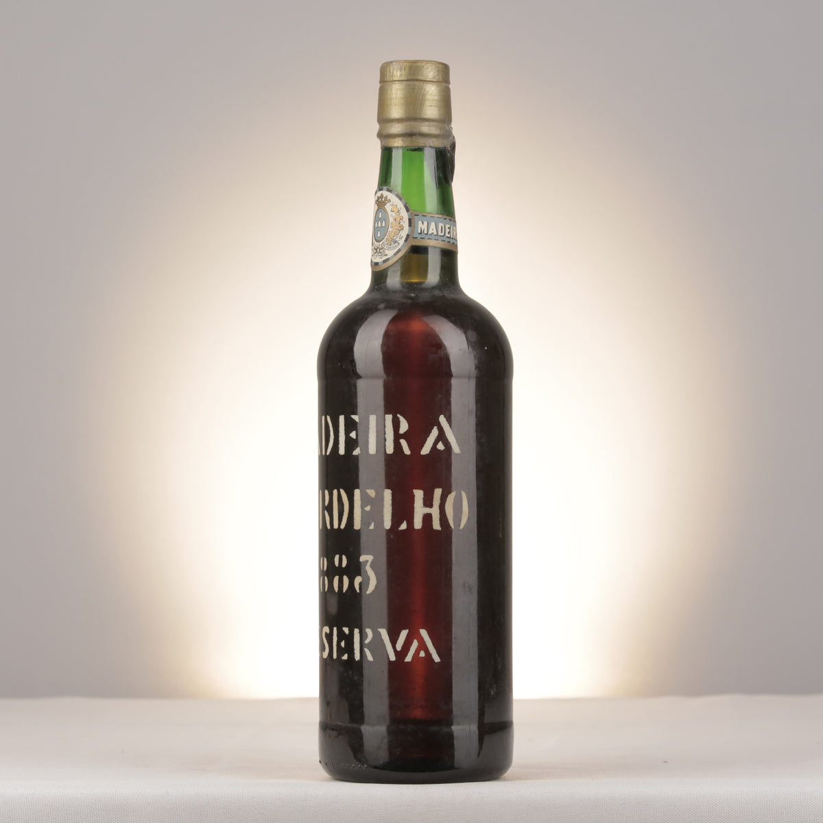 D'Oliveiras Verdelho Madeira 1883 Bottle turned left