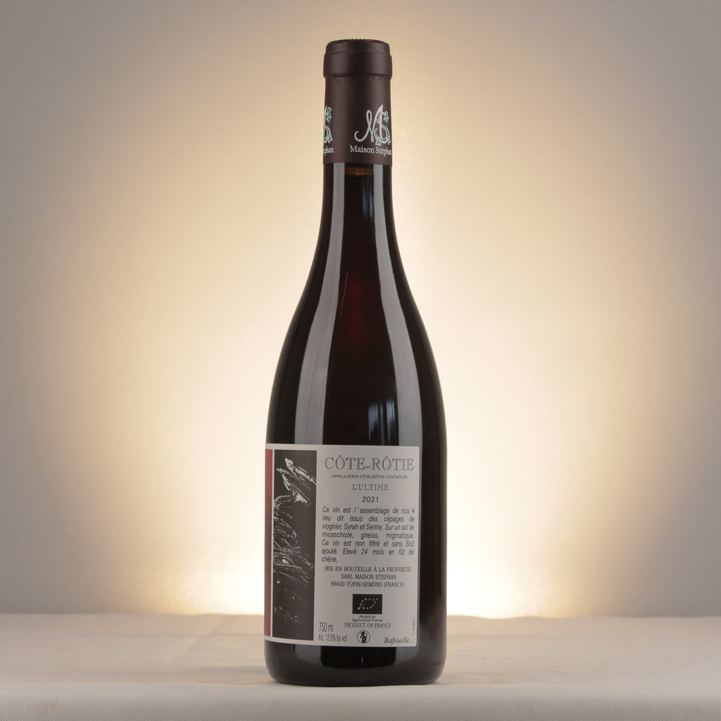 Maison Stéphan Côte Rôtie L'Ultime 2021 Bottle detail