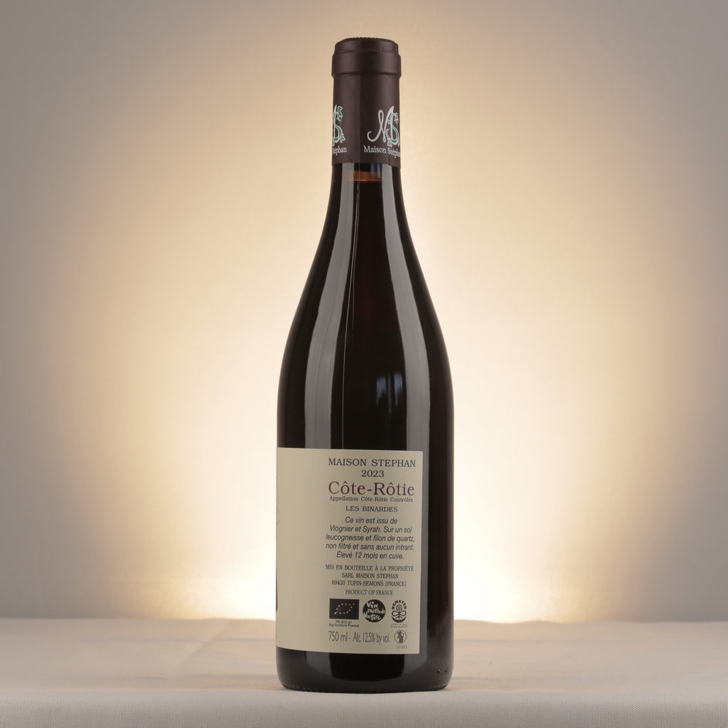 Maison Stéphan Côte-Rôtie Les Binardes 2023 Bottle detail