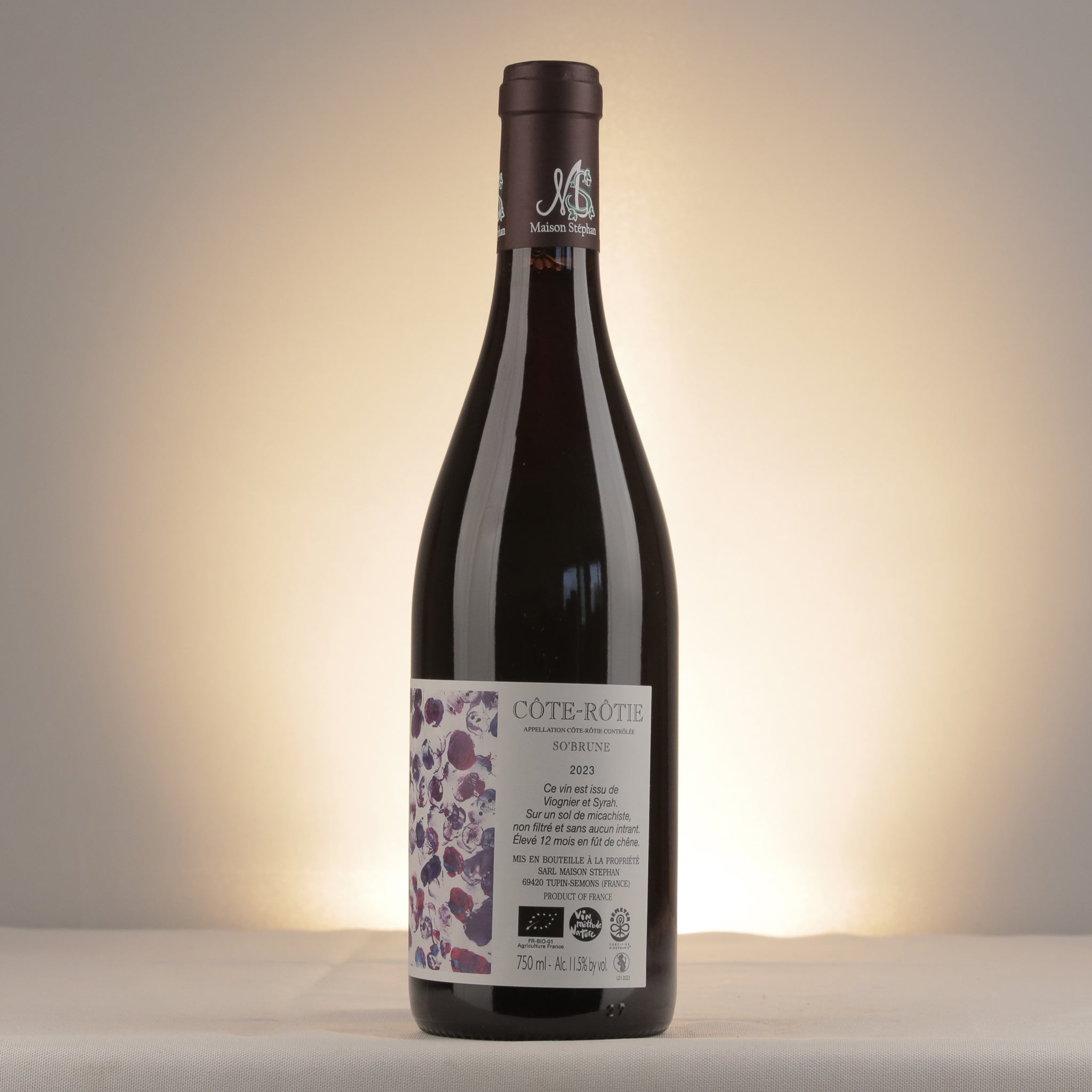 Maison Stéphan Côte Rôtie So' Brune 2023 Bottle detail