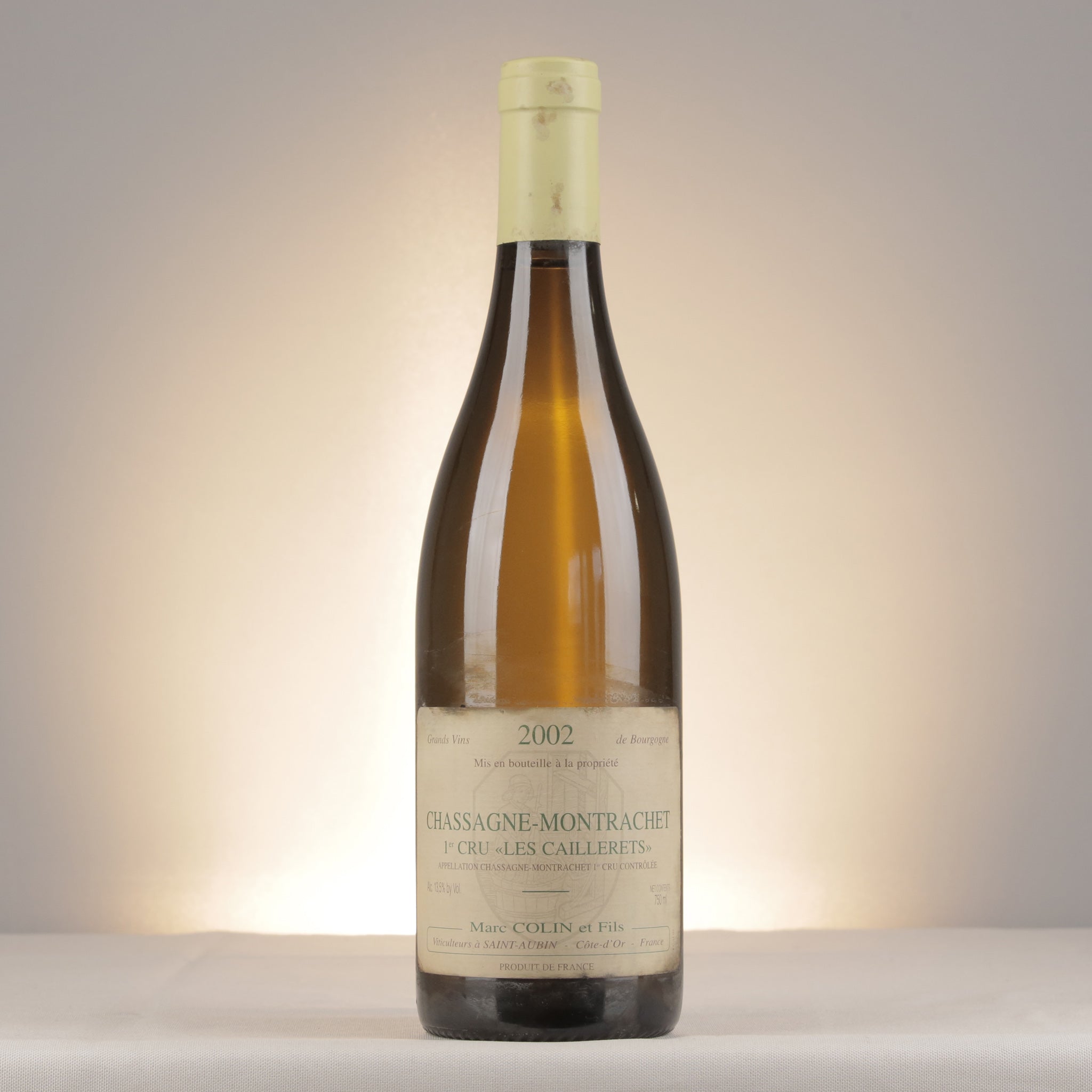 Marc Colin et Fils Chassagne-Montrachet 1er Cru Les Caillerets 2002 Bottle front