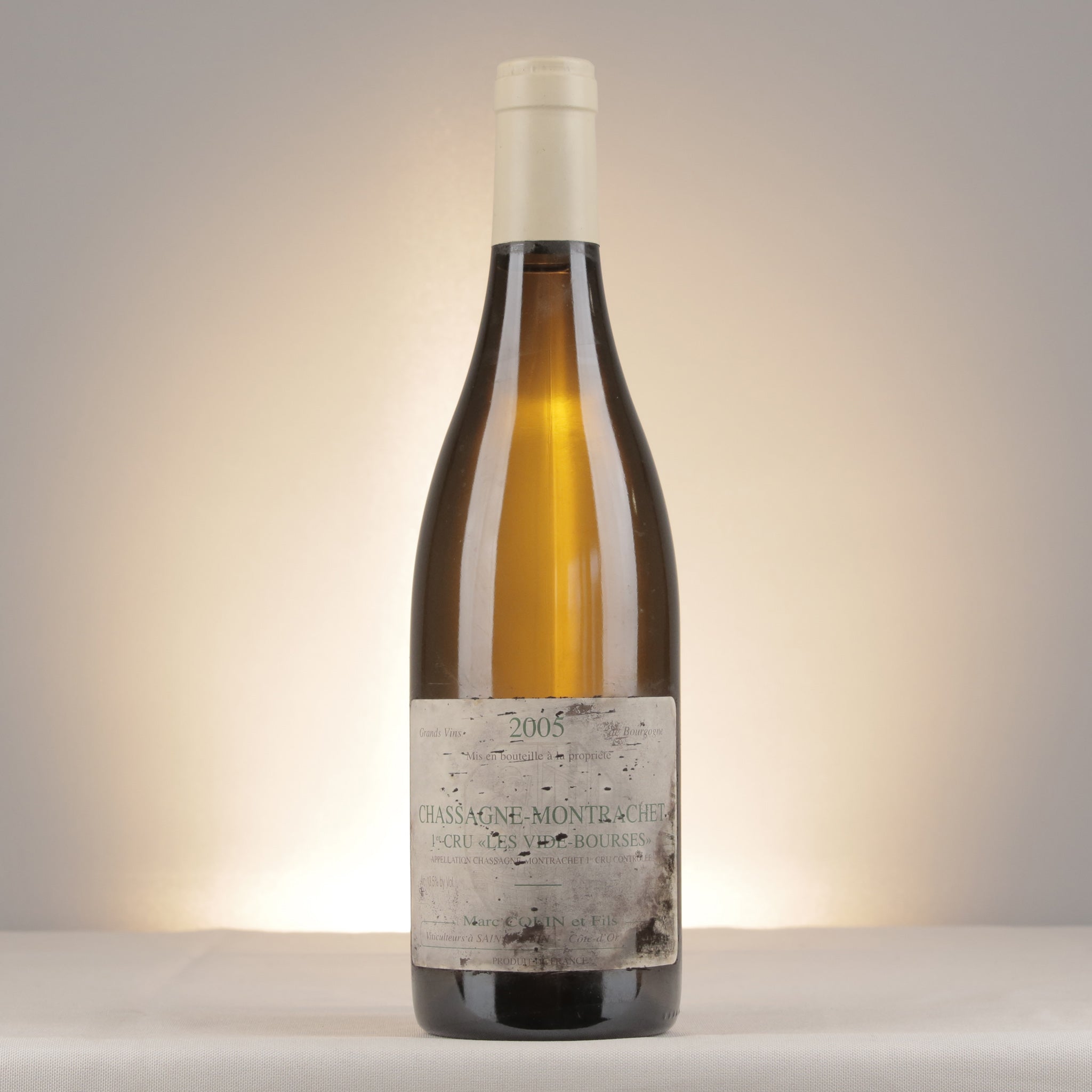Marc Colin et Fils Chassagne-Montrachet 1er Cru Les Vide-Bourses 2005 Bottle front