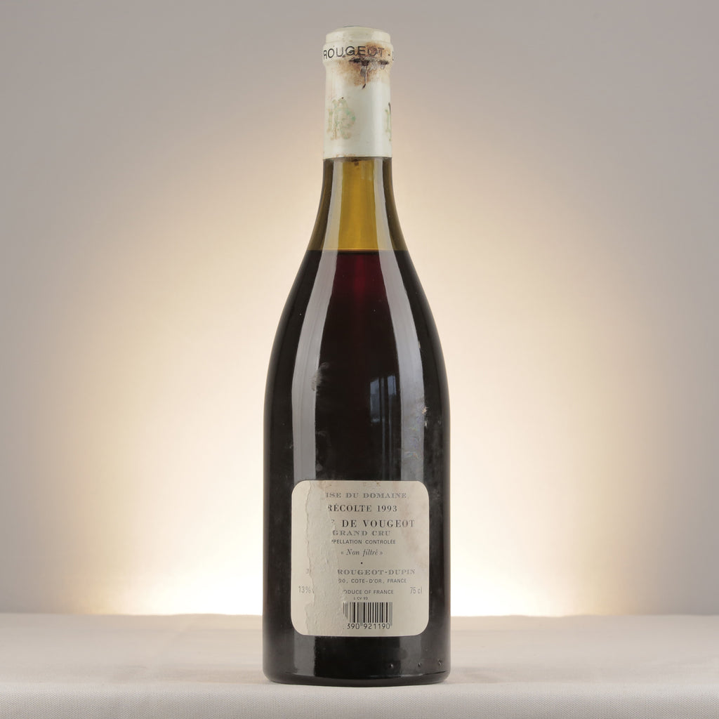 Marc Rougeot-Dupin Clos de Vougeot Grand Cru 1993 Bottle back (lot 4911)
