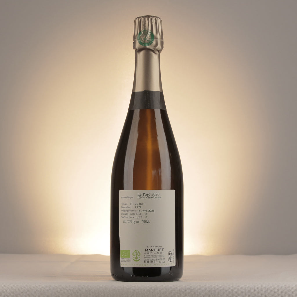Marguet Le Parc Blanc de Blancs Grand Cru NV Bottle back