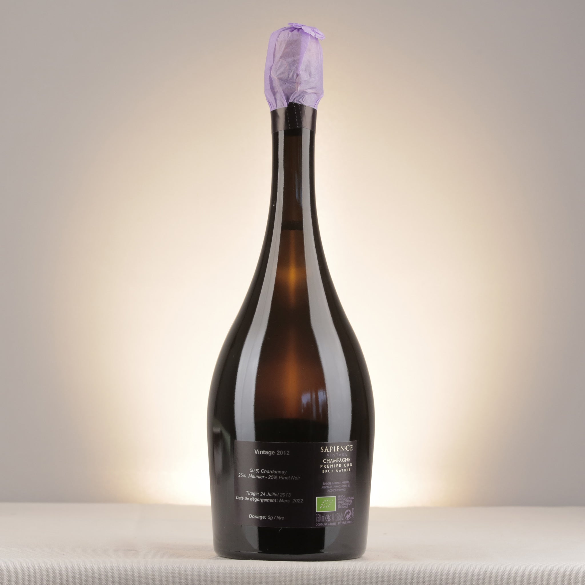 Marguet Sapience Extra Brut 1er Cru 2012 Bottle back