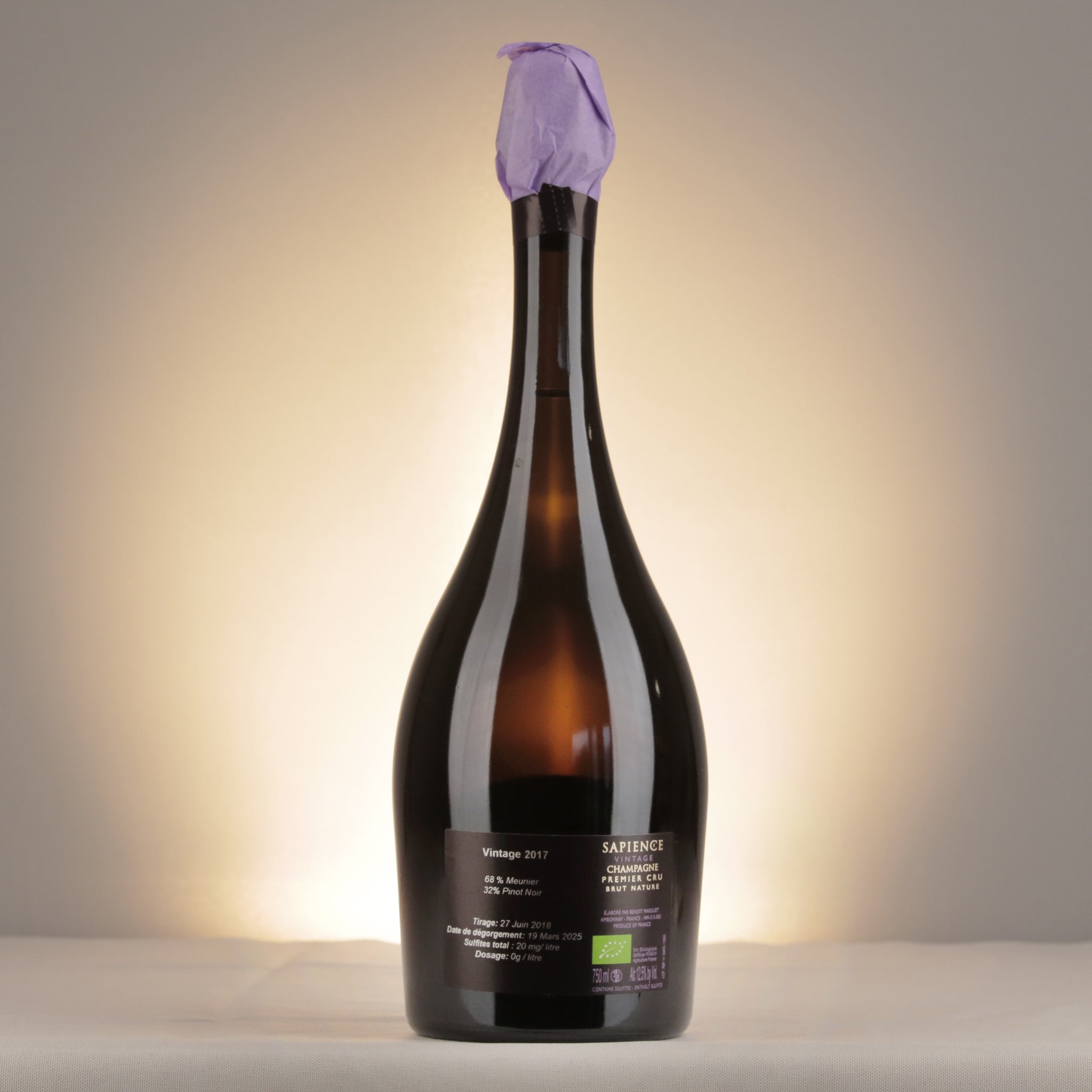 Marguet Sapience Extra Brut 1er Cru 2017 Bottle back