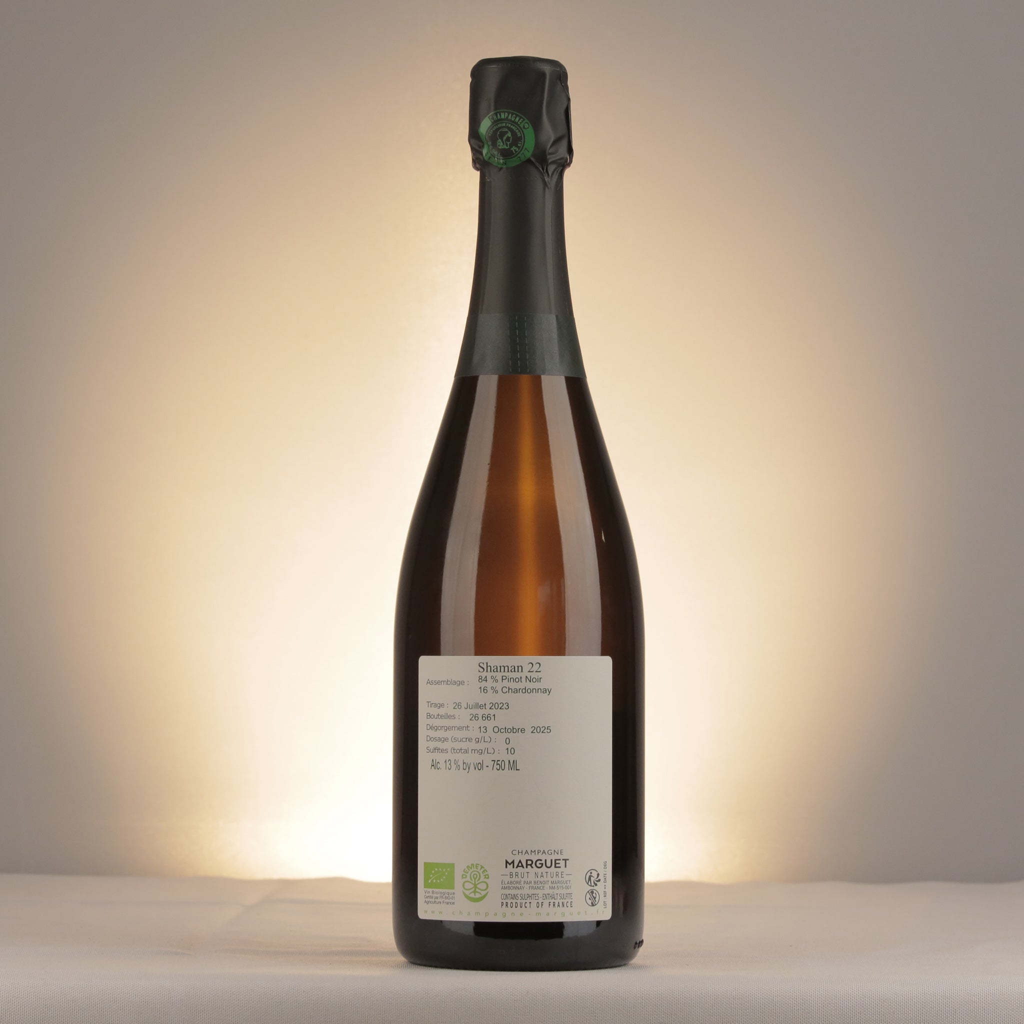 Marguet Shaman 22 Blanc Grand Cru 2022 Bottle back