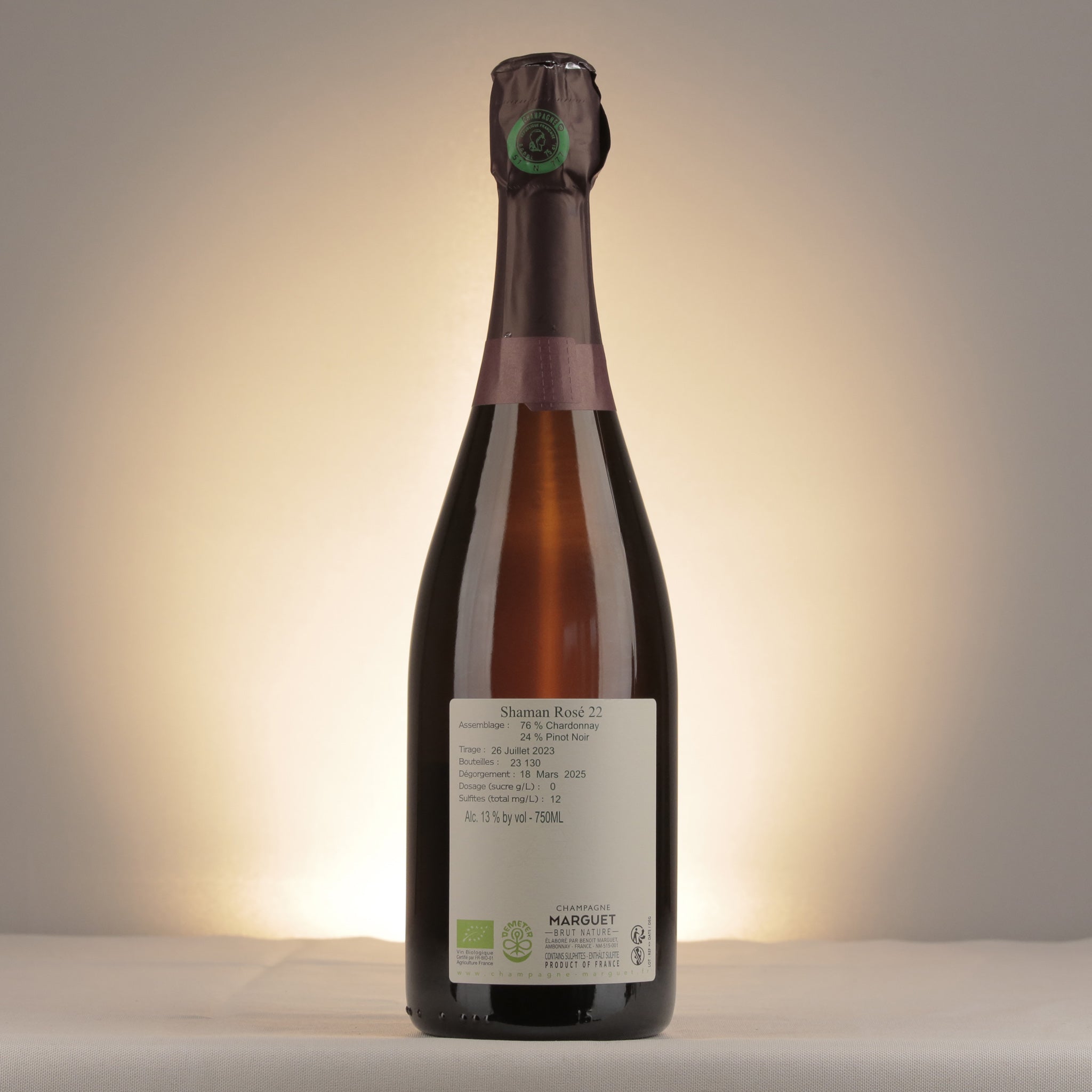 Marguet Shaman 22 Rosé Grand Cru 2022 Bottle back