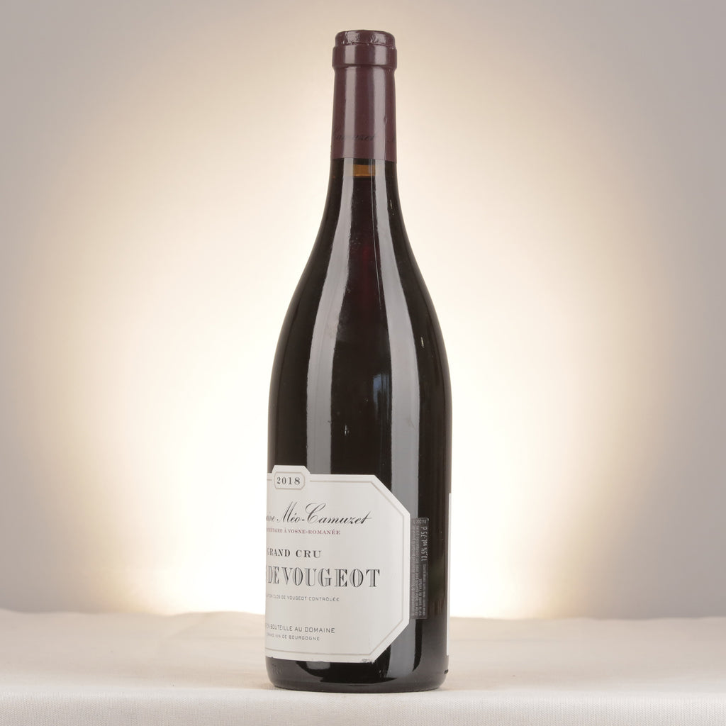Méo-Camuzet Clos de Vougeot Grand Cru 2018 Bottle turned left