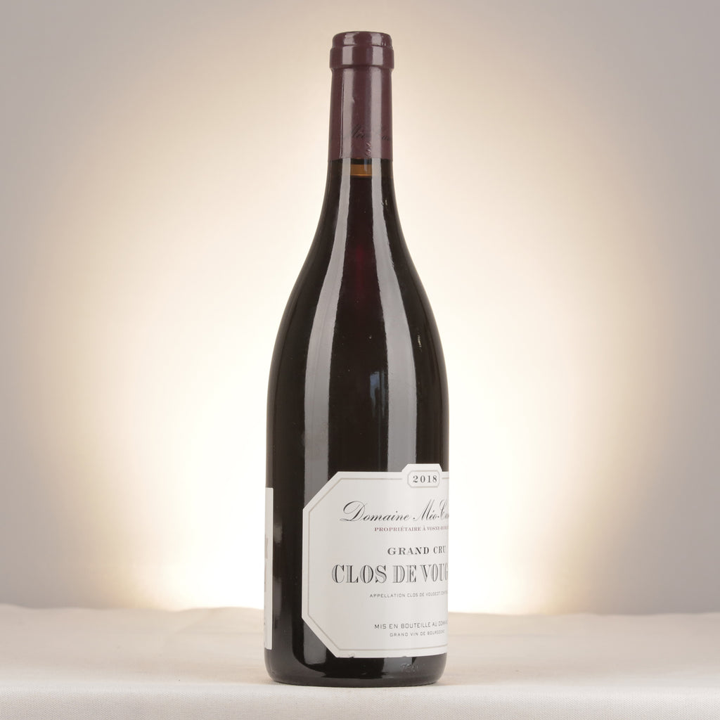 Méo-Camuzet Clos de Vougeot Grand Cru 2018 Bottle turned right