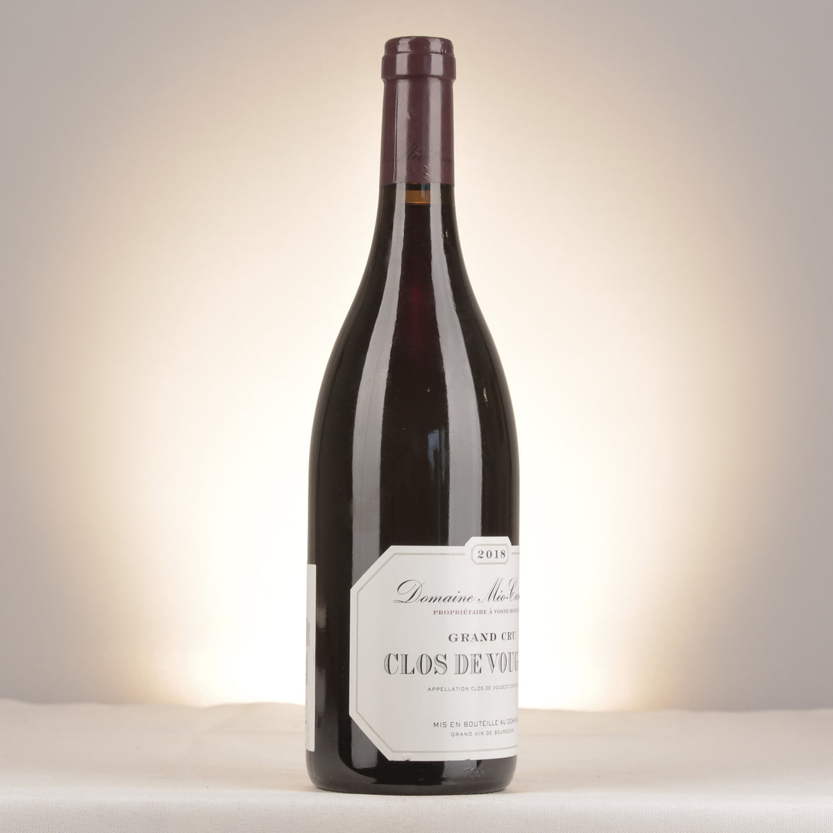 Méo-Camuzet Clos de Vougeot Grand Cru 2018 Bottle turned right