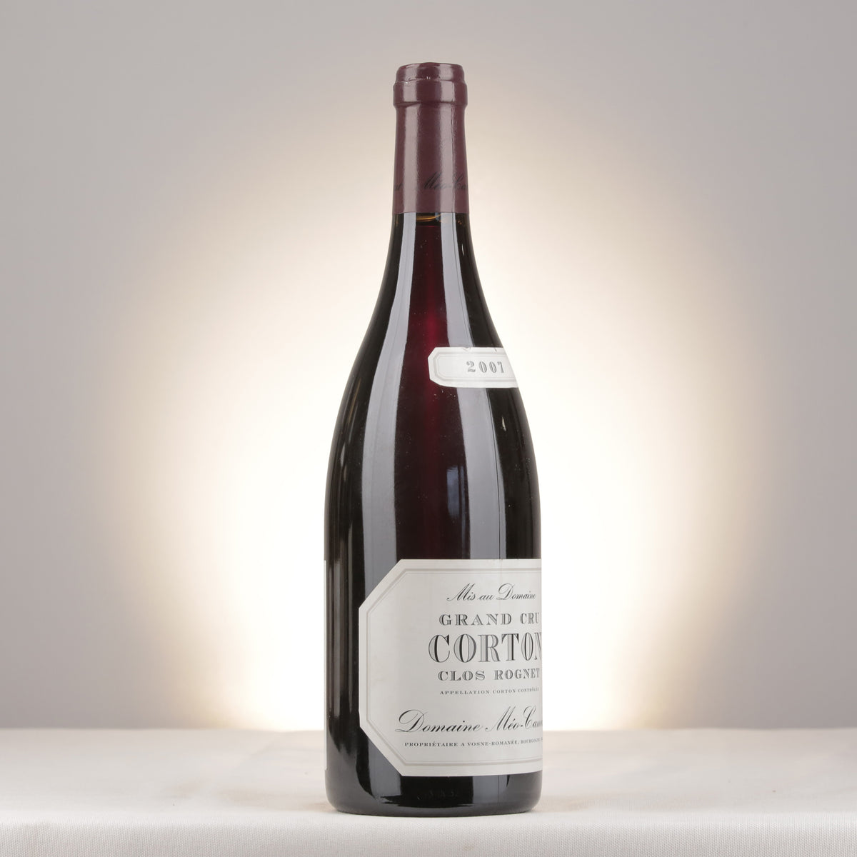 Méo-Camuzet Corton Grand Cru Clos Rognet 2007 Bottle turned right