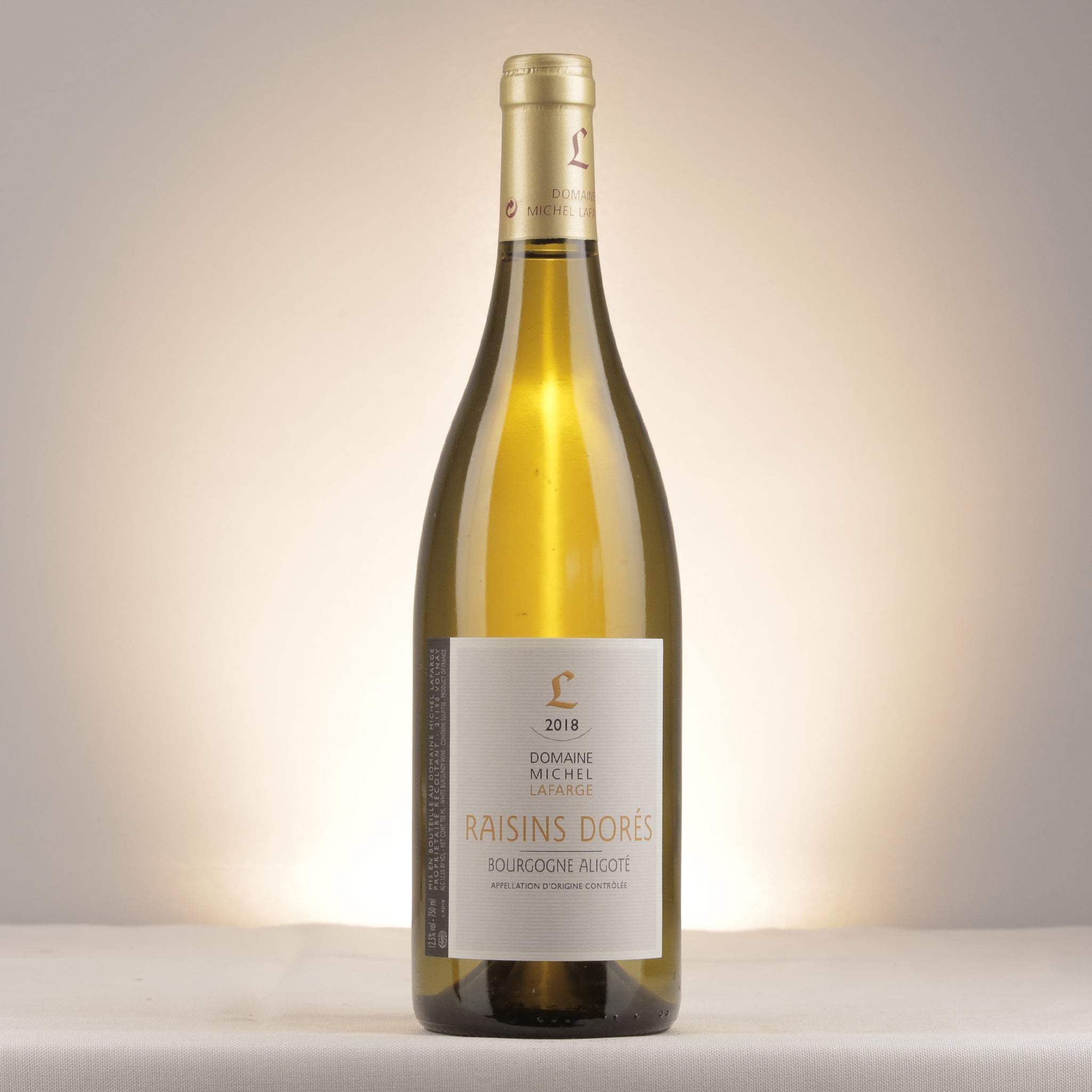 Michel Lafarge Bourgogne "Raisins Dorés" 2018 Bottle front