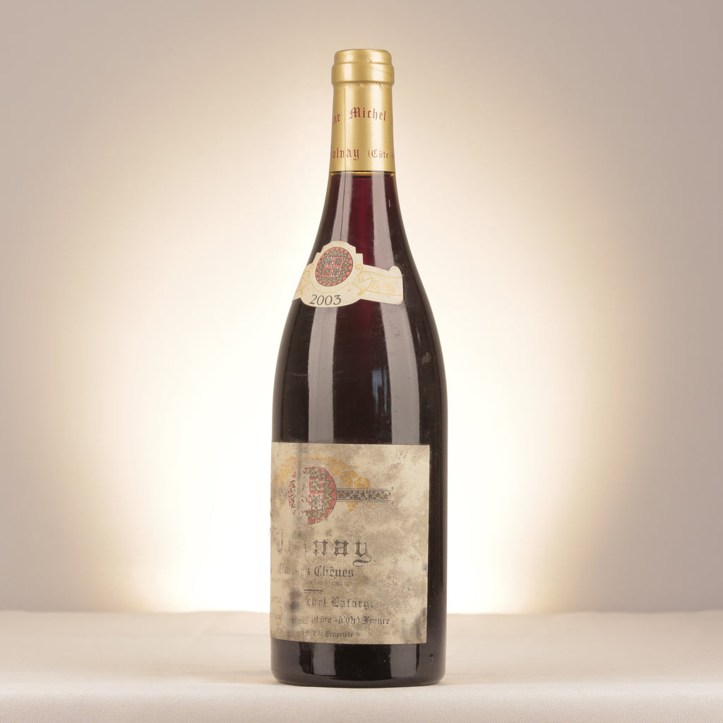 Michel Lafarge Volnay 1er Cru Clos des Chênes 2003 Bottle turned left