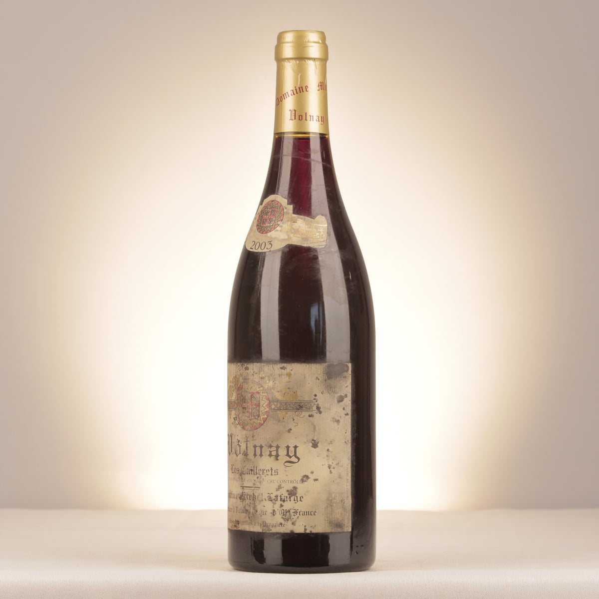 Michel Lafarge Volnay 1er Cru Les Caillerets 2003 Bottle turned left