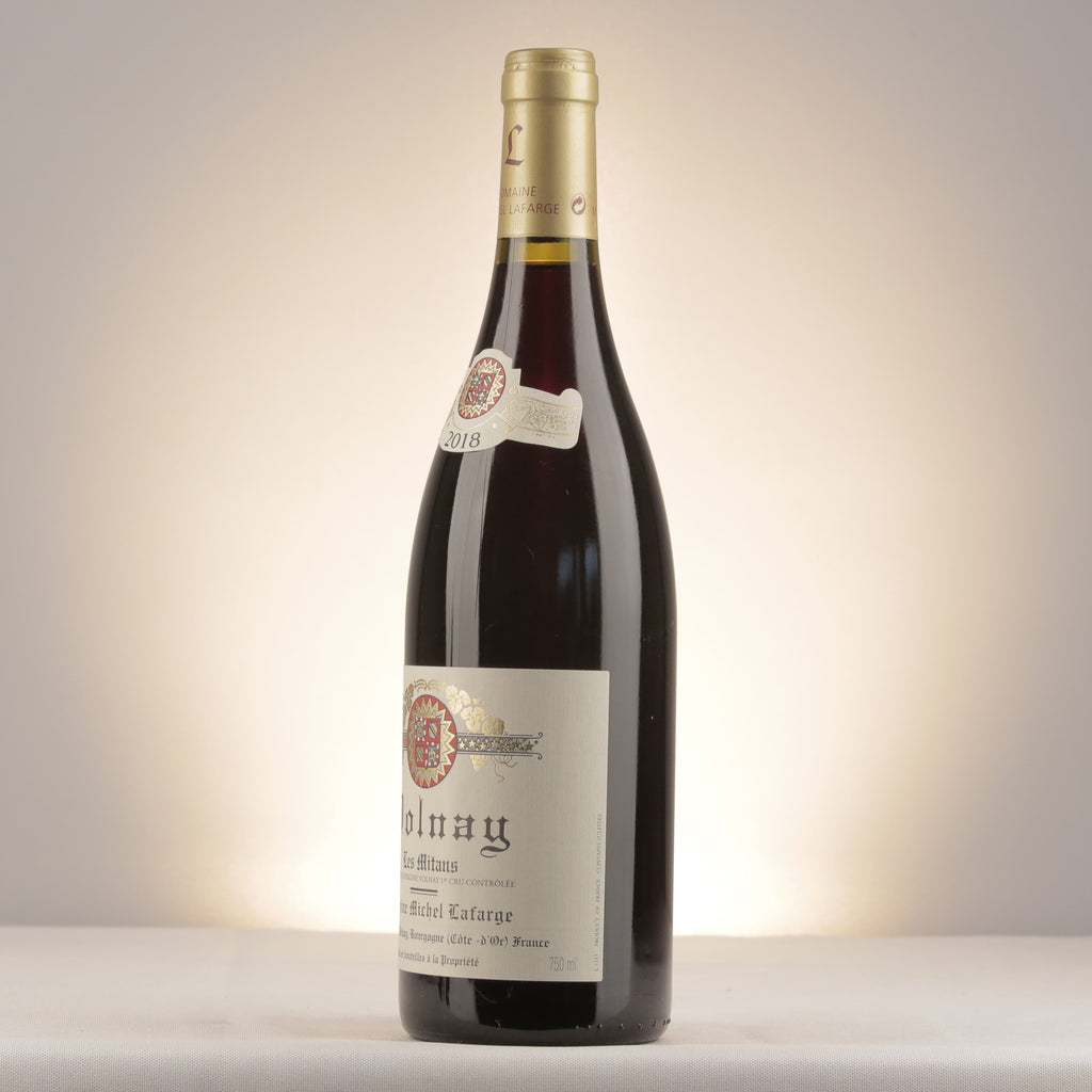 Michel Lafarge Volnay 1er Cru Les Mitans 2018 Bottle detail