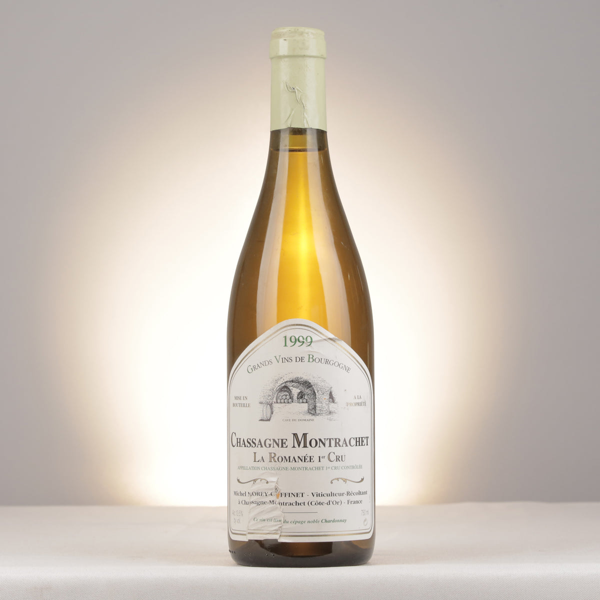 Domaine Morey-Coffinet Chassagne-Montrachet 1er Cru La Romanée 1999 Bottle front (lot 2e6a)